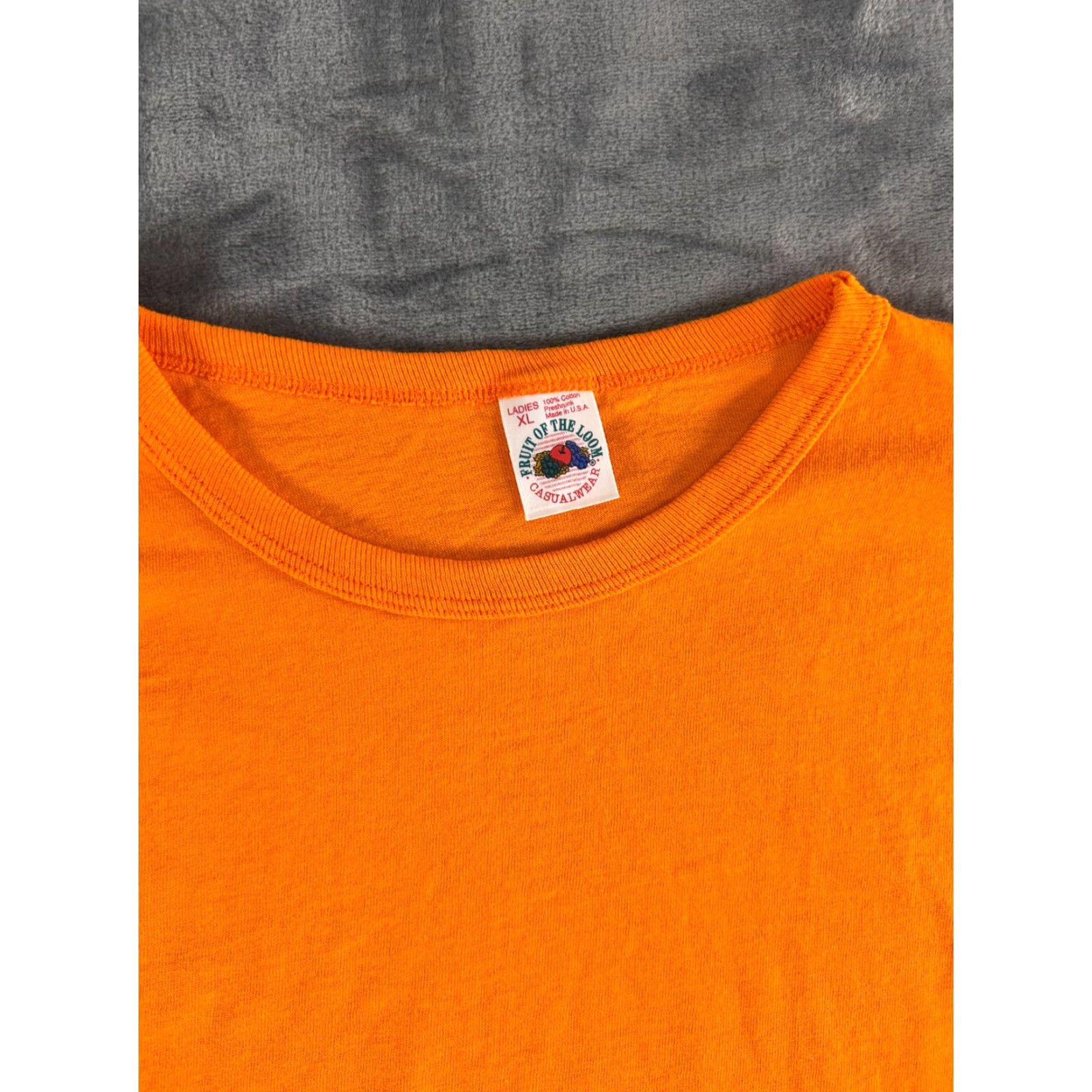 Fruit Of The Loom VINTAGE Fruit of the Loom T-Shirt Women’s XL Orange 90s Floral Casualwear Cotton Knit Short Sleeve Crew Neck Size XL / US 12-14 / IT 48-50 - 3 Thumbnail