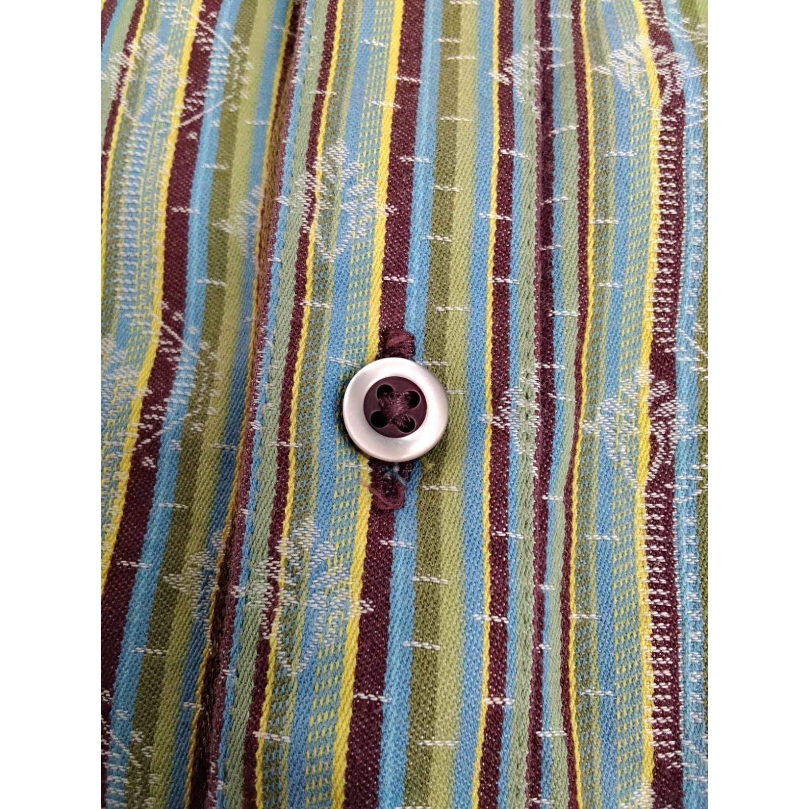 Robert Graham Robert Graham Dress Shirt Men's S Green Blue Stripes Paisley Size US S / EU 44-46 / 1 - 8 Thumbnail