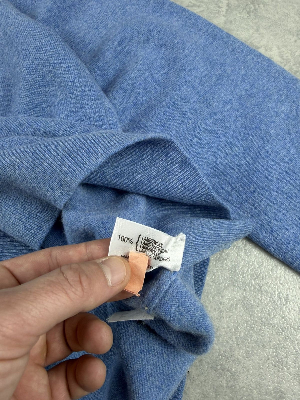 Scott & Charters Scott & Charters Lambswool 1/4 Zip Sweater Blue Size 44 Size US S / EU 44-46 / 1 - 9 Thumbnail