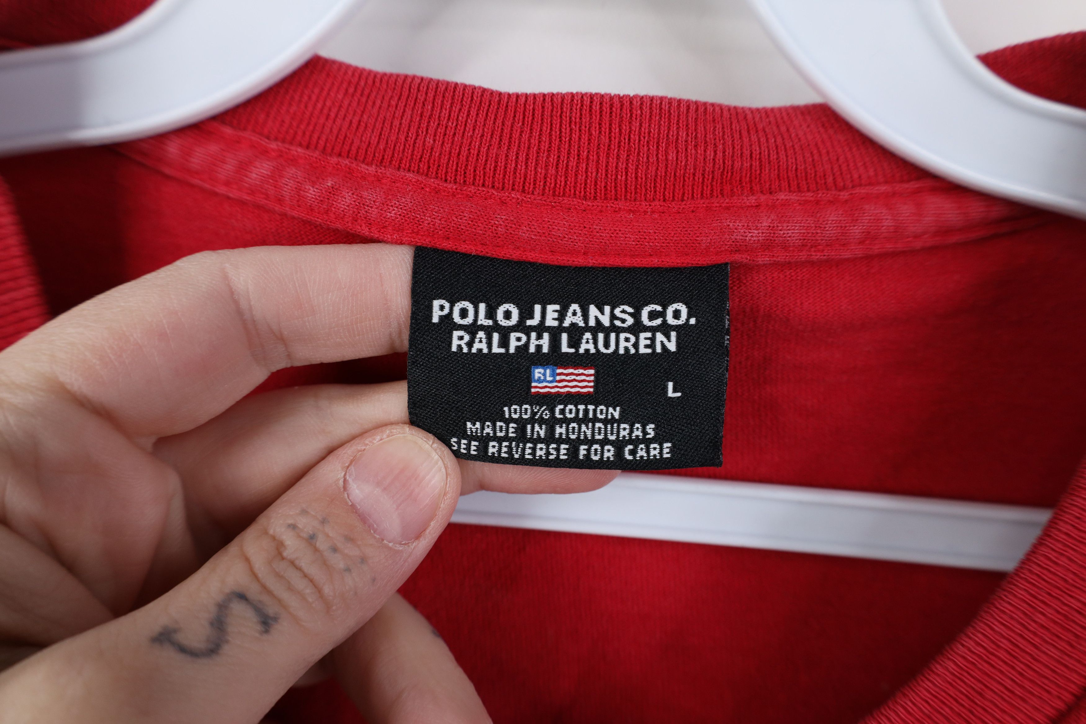 Ralph Lauren Vintage 90s Ralph Lauren Spell Out Flag Short Sleeve T-Shirt Size US L / EU 52-54 / 3 - 5 Thumbnail