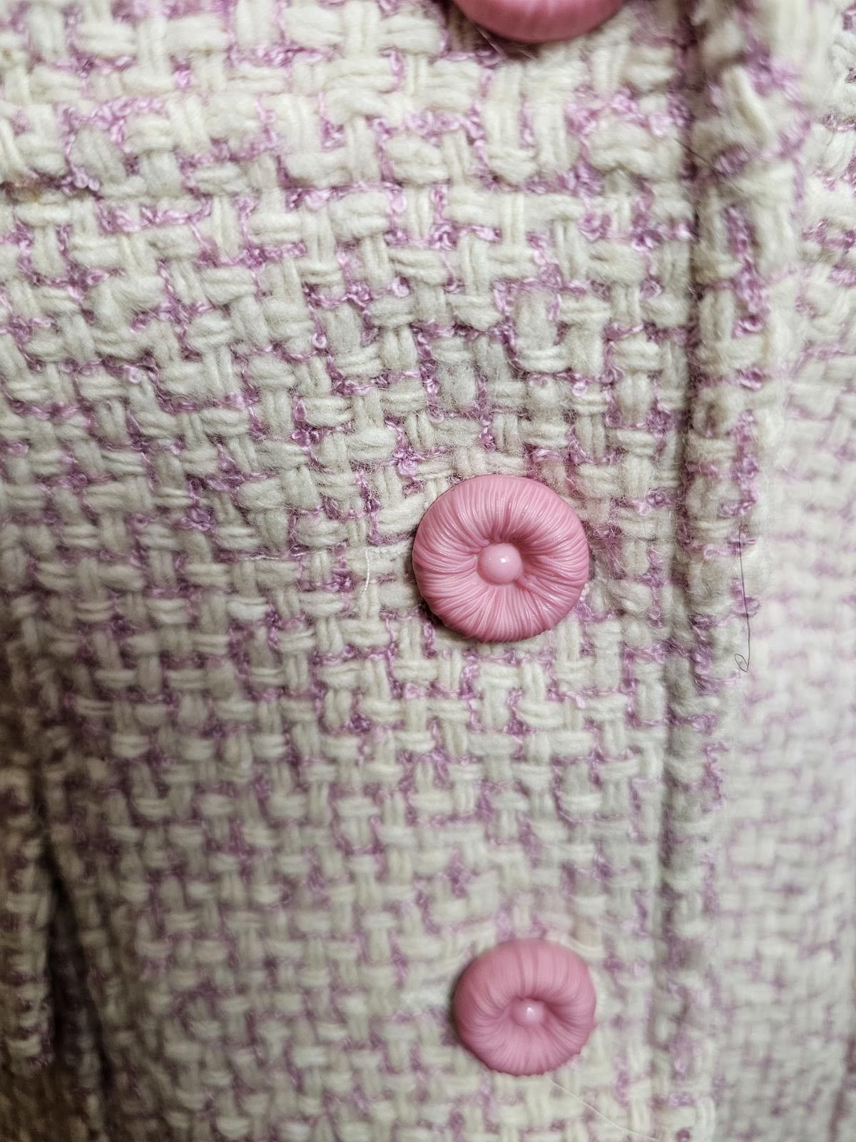 Other Marvin Pink and Cream Tweed Blazer Jacket Size M / US 6-8 / IT 42-44 - 4 Thumbnail