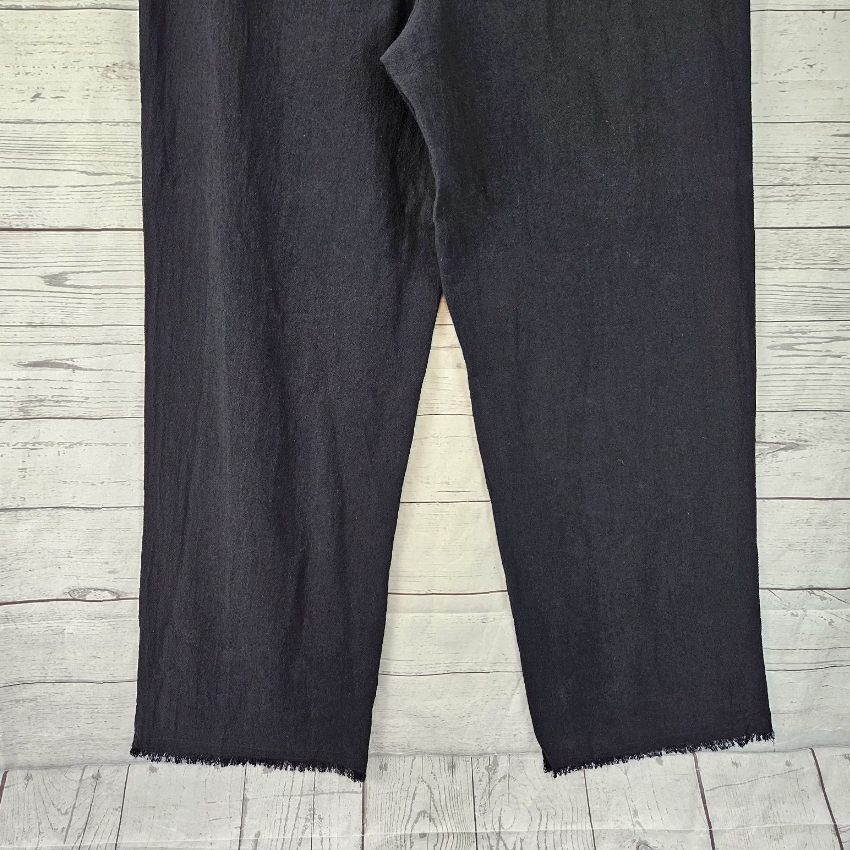 Soft Surroundings Soft Surroundings Womens Pants Pull On Black Medium Cotton High Rise Casual Straight Front Slim Fit Size 32" / US 10 / IT 46 - 6 Thumbnail