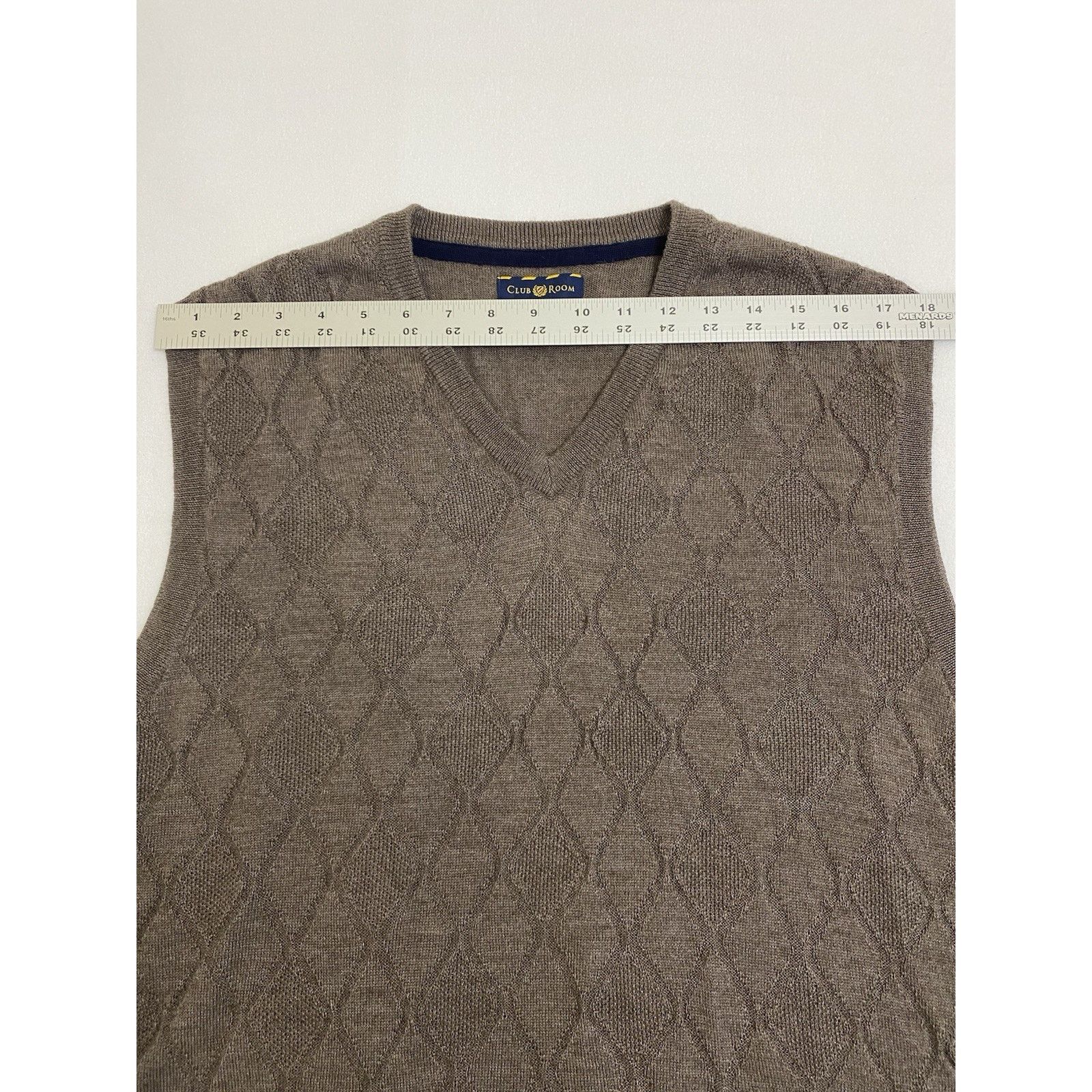 Club Room Brown Merino Wool Blend Argyle Diamond Sweater Vest Mens L Size US L / EU 52-54 / 3 - 5 Thumbnail