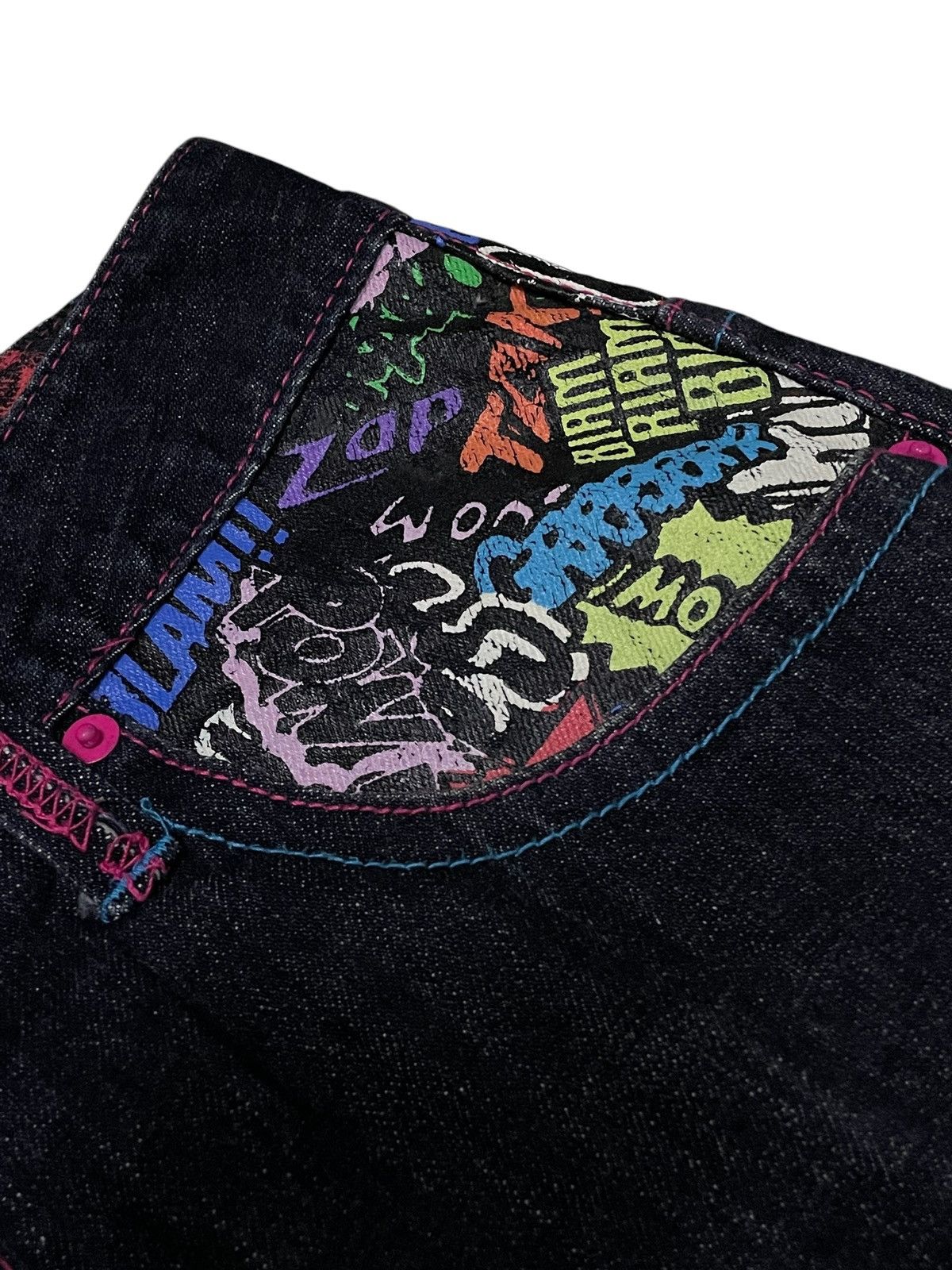 KOJIMA GENES × Red Monkey Clone Devgru Japan Comic Art Evisu Style Loose Jeans Size US 30 / EU 46 - 19 Thumbnail