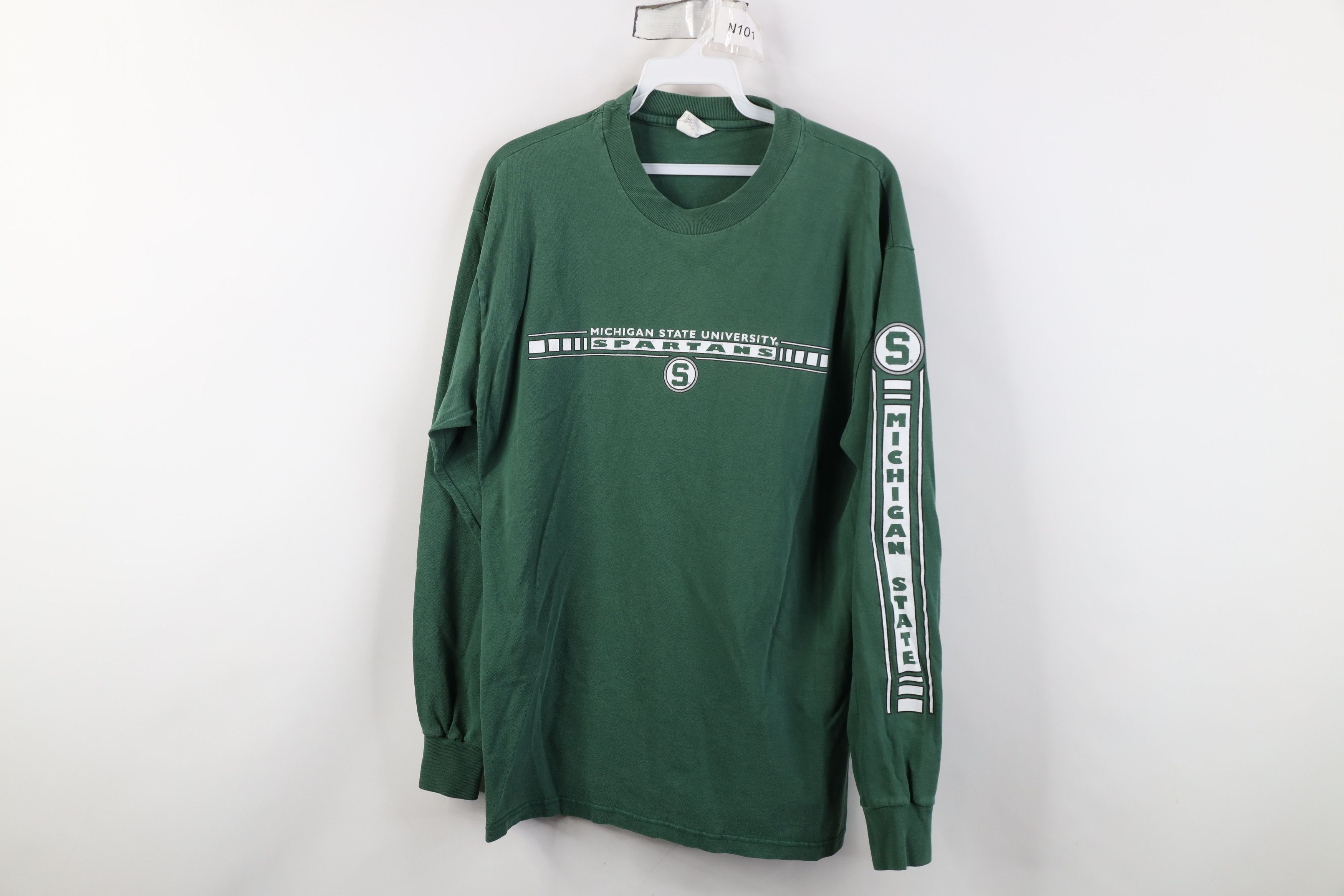 Vintage Vintage 90s Michigan State University Long Sleeve T-Shirt Size US L / EU 52-54 / 3 - 1 Thumbnail