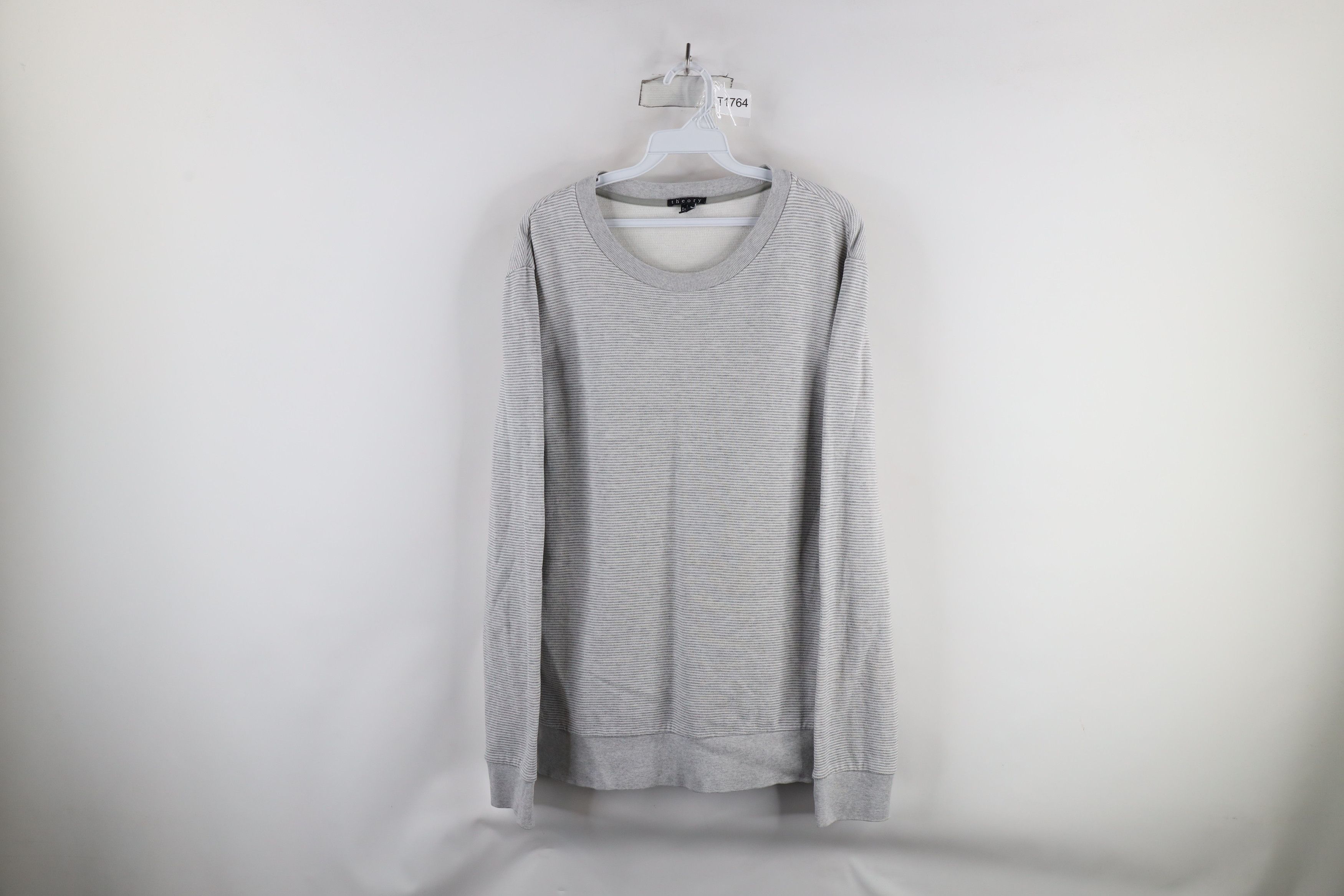 Theory × Vintage Theory Danen Indicative Striped Crewneck Sweatshirt Gray Size US M / EU 48-50 / 2 - 1 Thumbnail