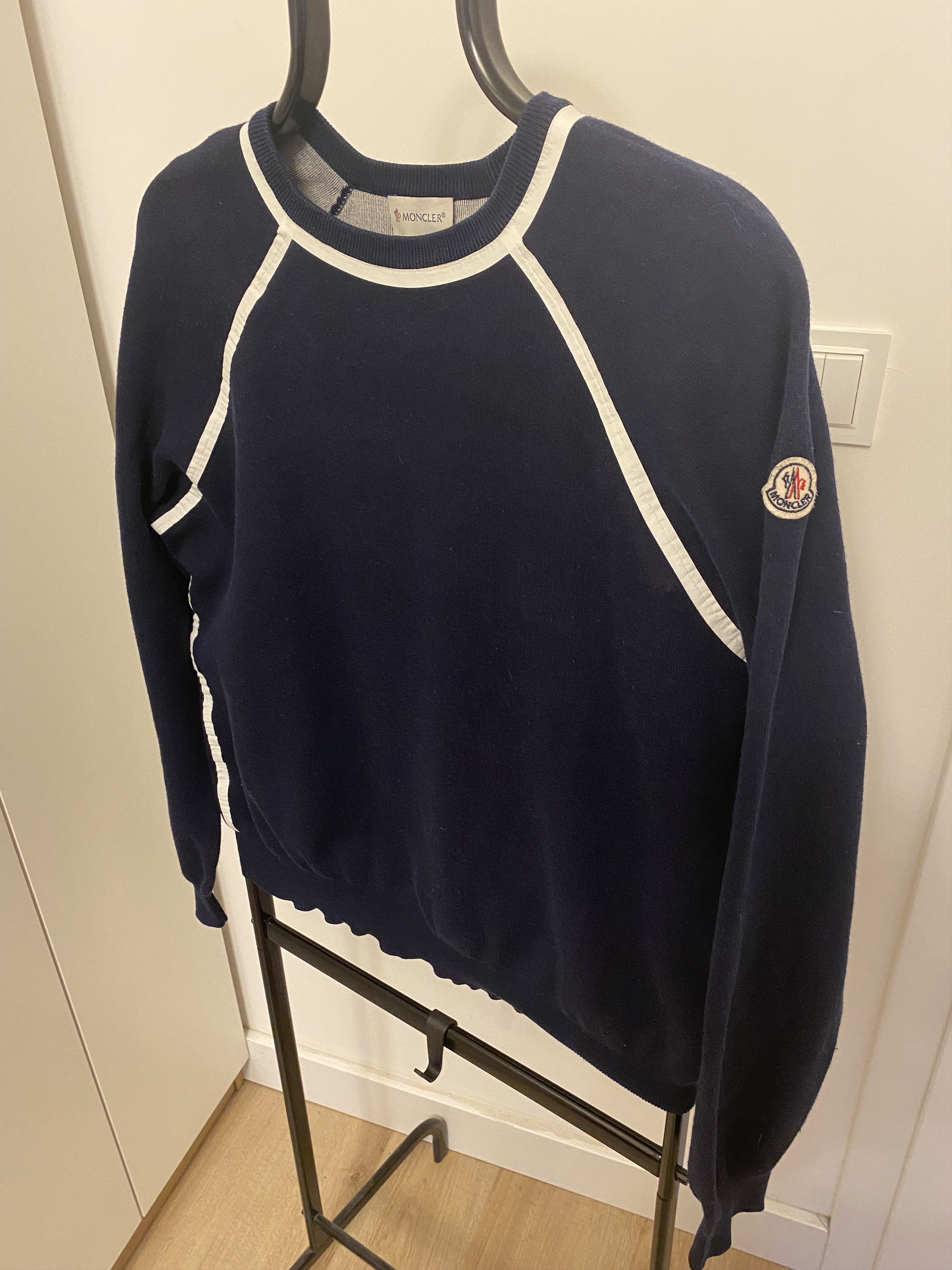 Moncler × Moncler Gamme Bleu × Vintage Moncler Sweatshirt Blue with White stripes Size US S / EU 44-46 / 1 - 1 Thumbnail