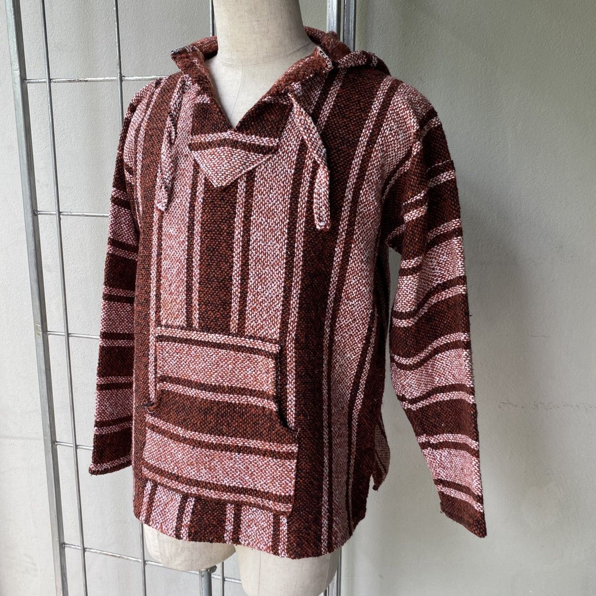 Vintage Brown & Pink Striped Baja Hoodie Size US M / EU 48-50 / 2 - 23 Thumbnail
