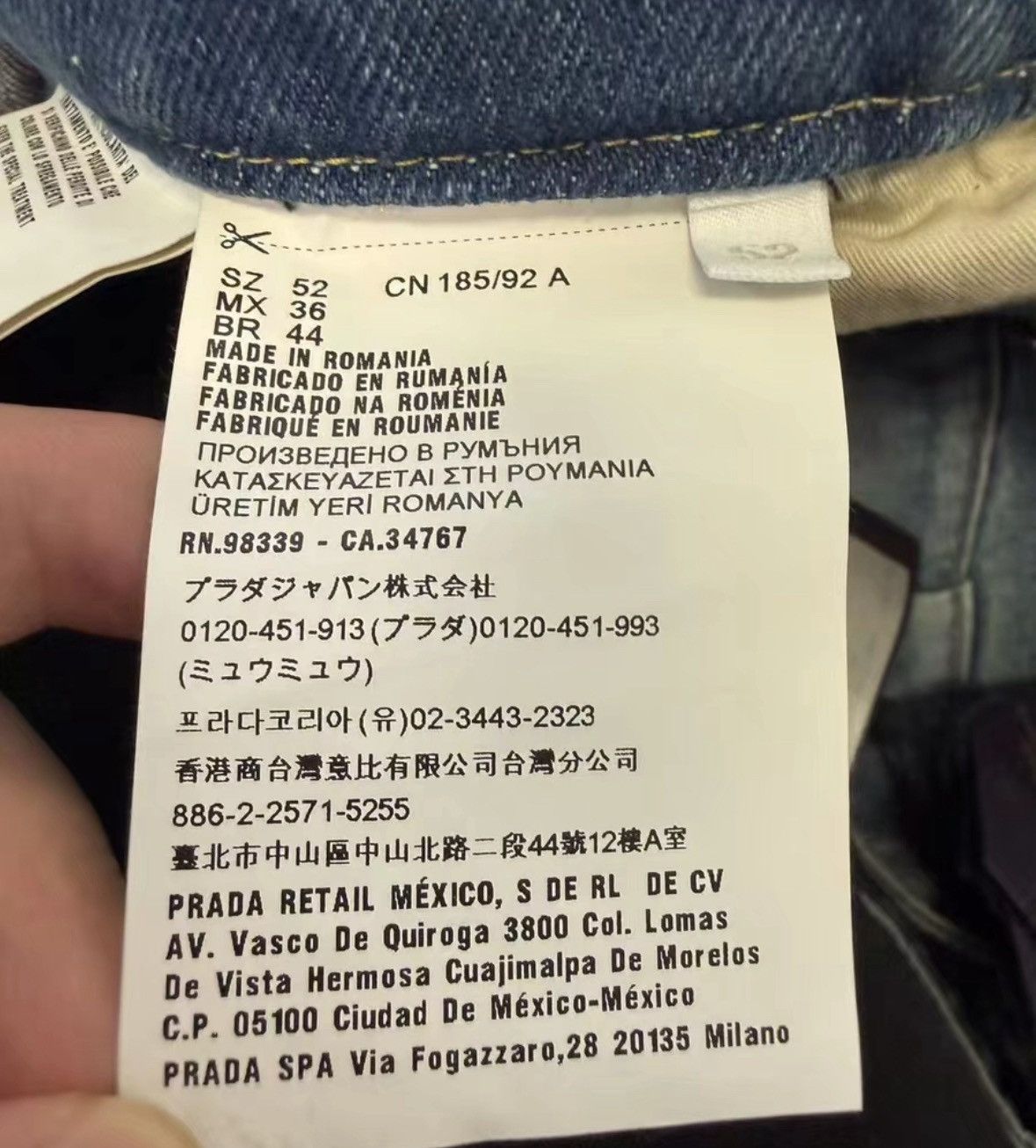 Prada Prada Triangle Logo Blue Jeans Size 52 Size US 36 / EU 52 - 4 Thumbnail