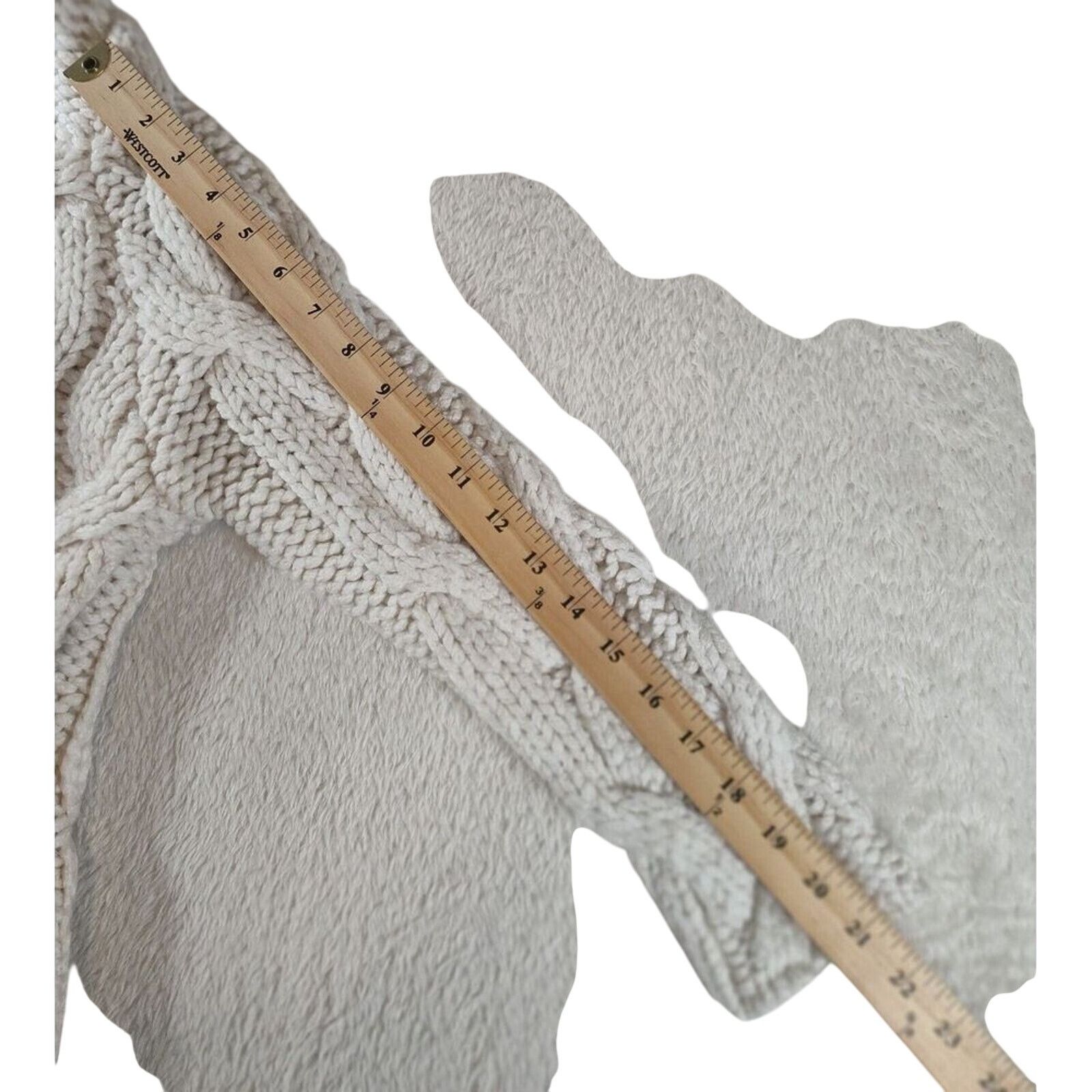 Zara Zara Super Chunky Cable Knit Sweater Ivory Medium mock Neck Size M / US 6-8 / IT 42-44 - 9 Thumbnail