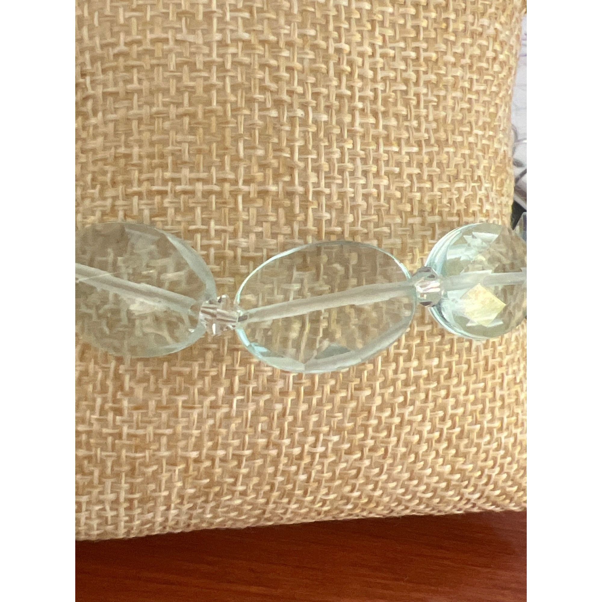 Other Vintage Light Blue Glass Crystal Toggle Bracelet Faceted Bea Size ONE SIZE - 3 Thumbnail