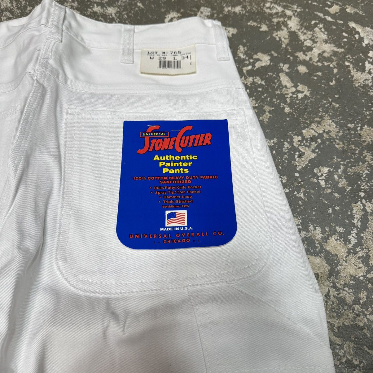 Carhartt Vintage Stone Cutter Carpenter Painter Pants White Baggy N Size US 29 - 4 Thumbnail