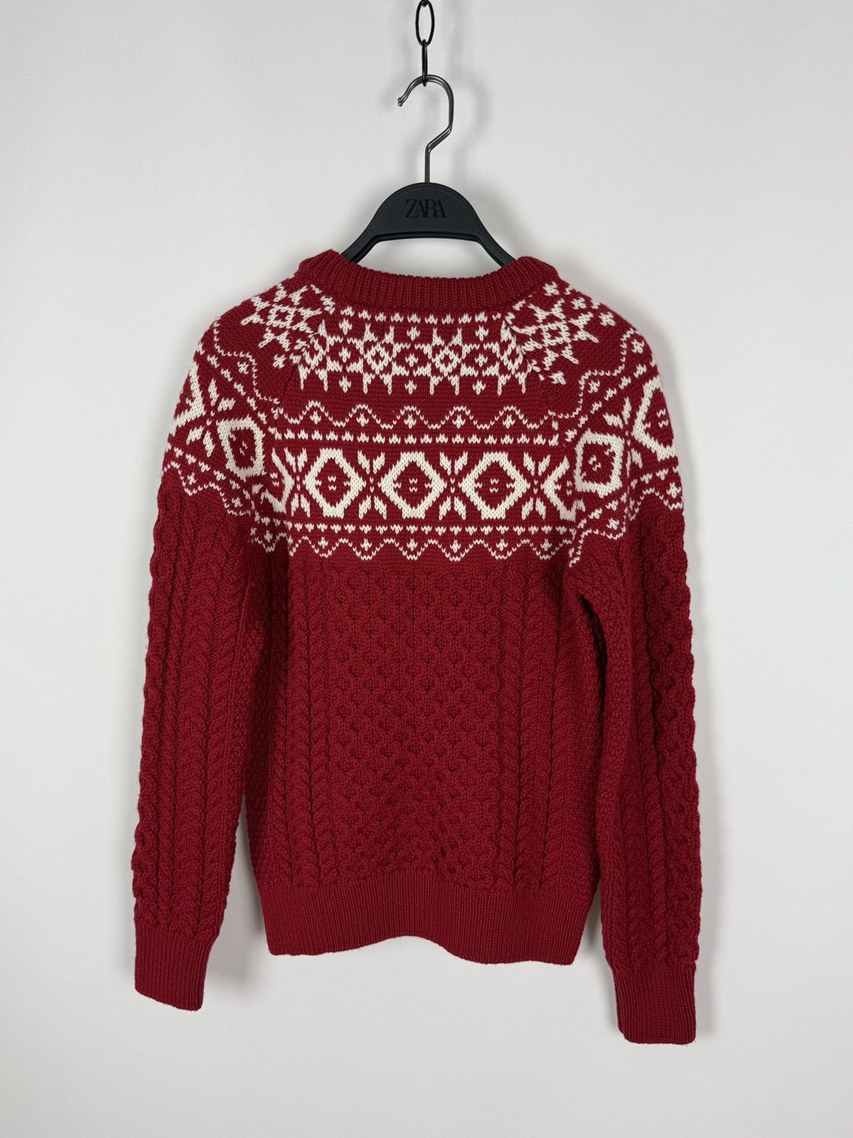 Aran Isles Knitwear Original Aran Co. Christmas Red Cable Knit Wool Sweater S Size S / US 4 / IT 40 - 8 Thumbnail