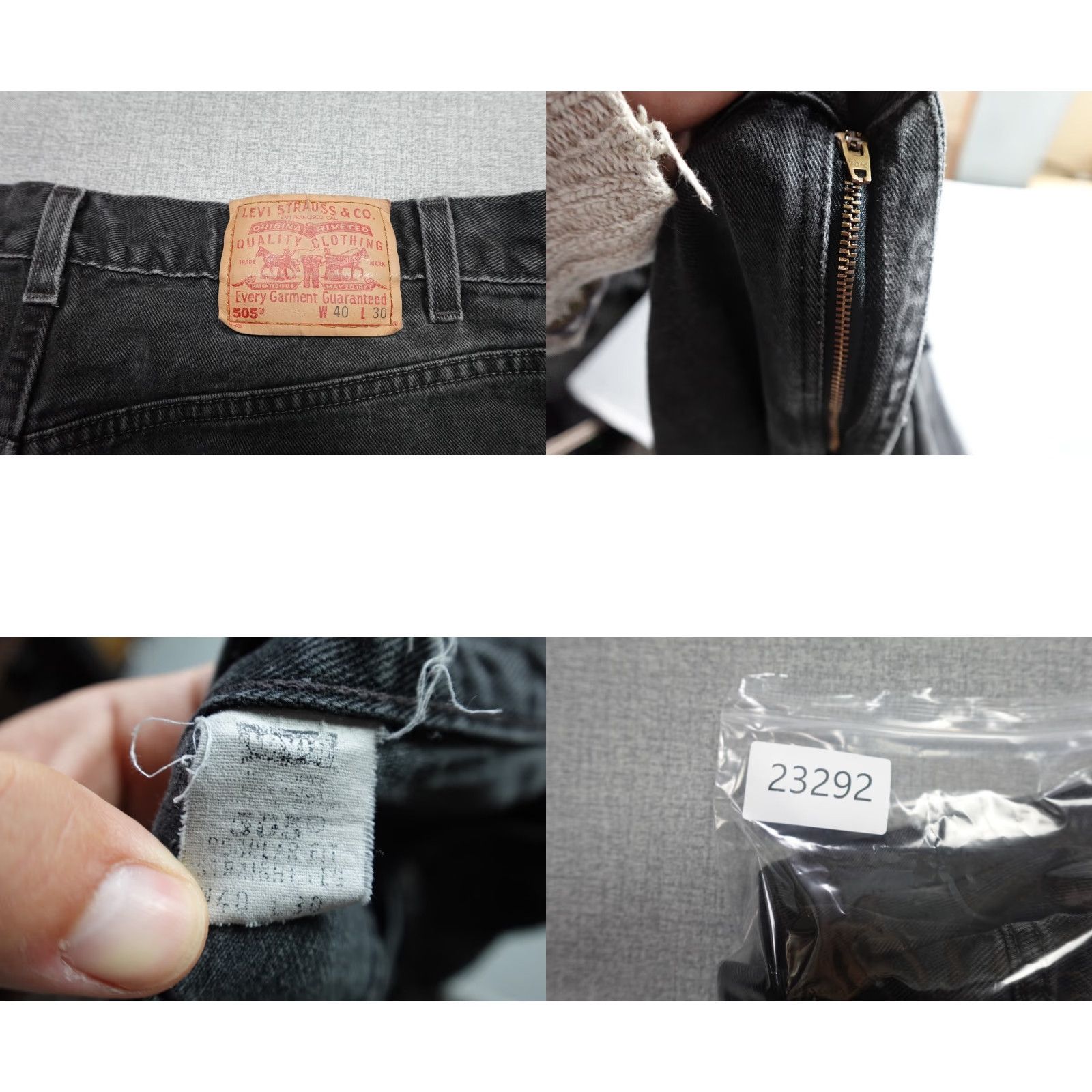 Levi's Levi's 505 Jeans Mens Black Regular Fit Dark Denim 40x30 Belt Loops 5-Pocket Zipper California Western Rancher Vintage Size US 40 / EU 56 - 9 Thumbnail