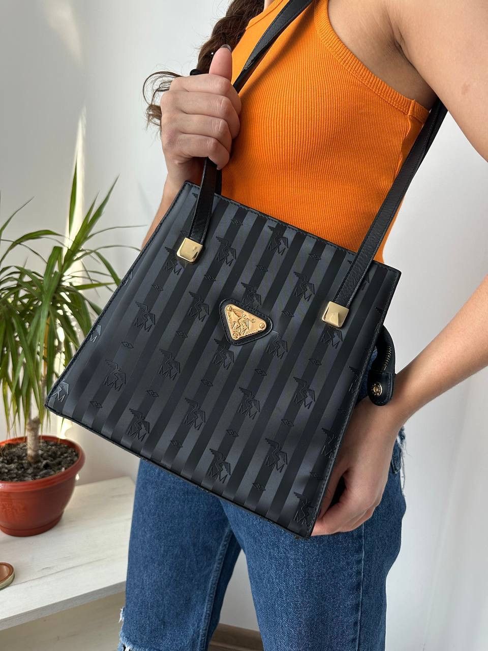 Maison Mollerus × Vintage Vintage Maison Mollerus Black Nylon Monogram Bag Size ONE SIZE - 2 Thumbnail