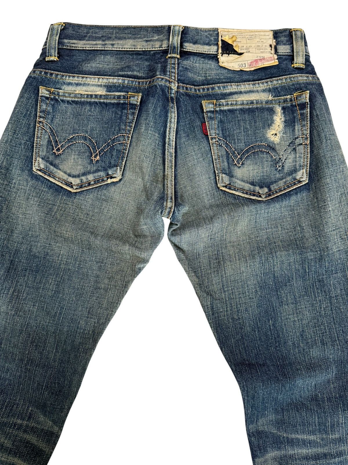 Edwin Vintage Edwin 503 Ladies Flared Style Distressed Denim Jeans Size 28" / US 6 / IT 42 - 11 Thumbnail