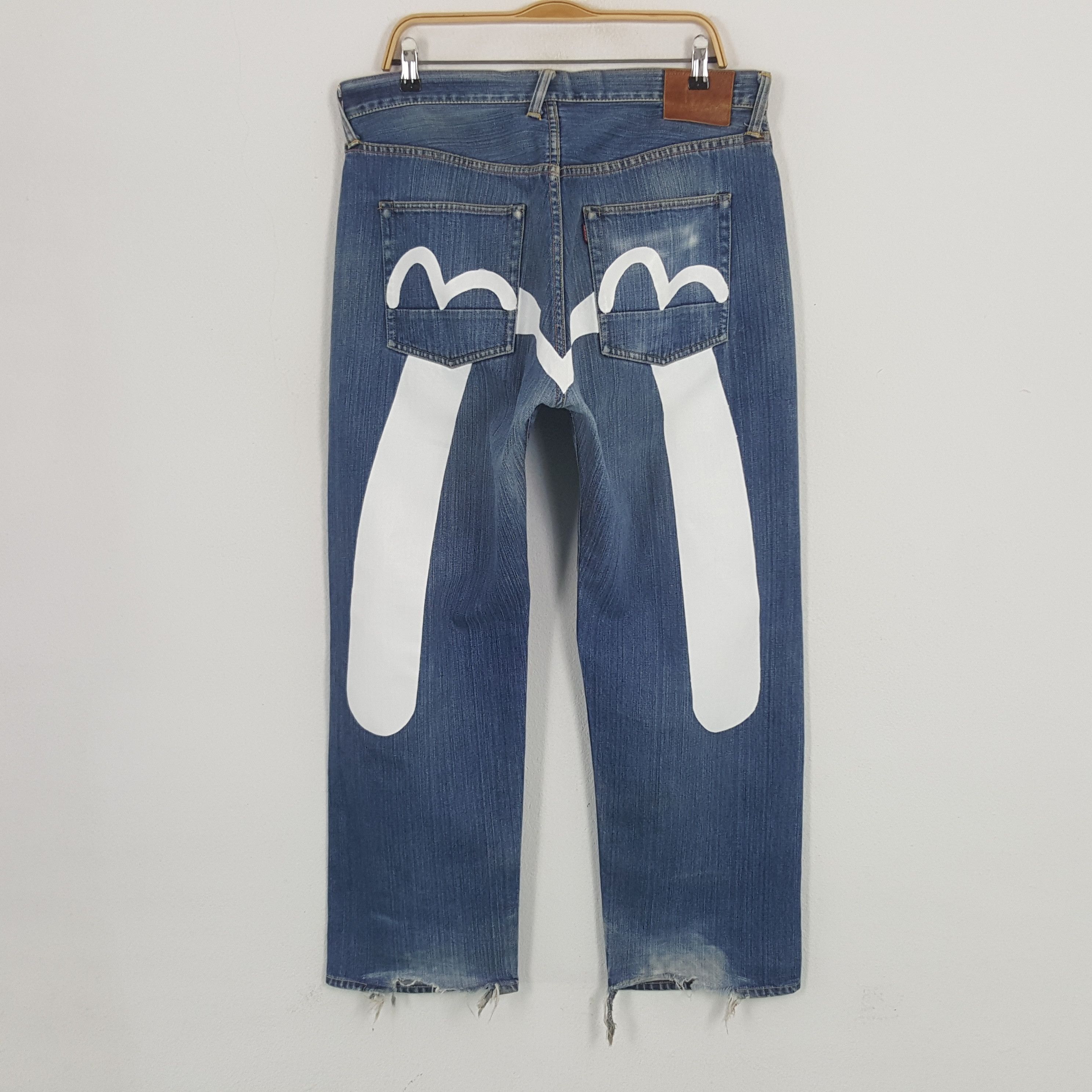 Evisu × Vintage Vintage Evisu Japan Custom Daicock Art Denim Jeans Size US 35 - 1 Thumbnail