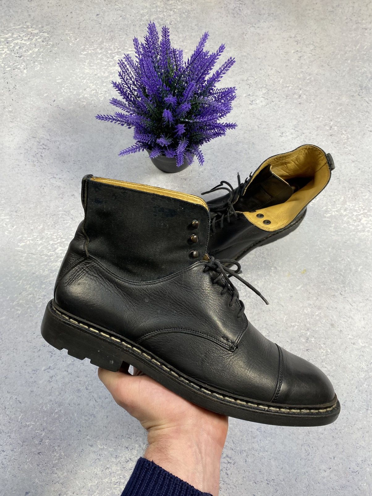 Heschung Leather Black Men’s Boots Made in France