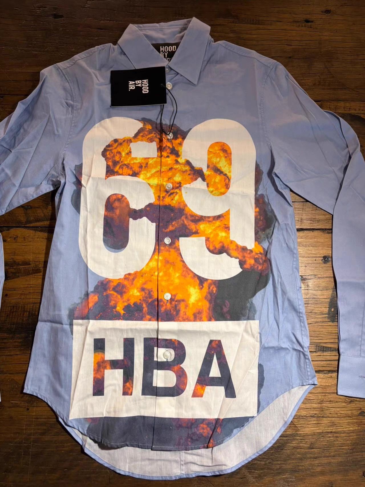 Hood By Air HBA HOOD BY AIR 15FW Light Blue Explosion L/S Shirt Ｑ25 Size US XS / EU 42 / 0 - 3 Thumbnail
