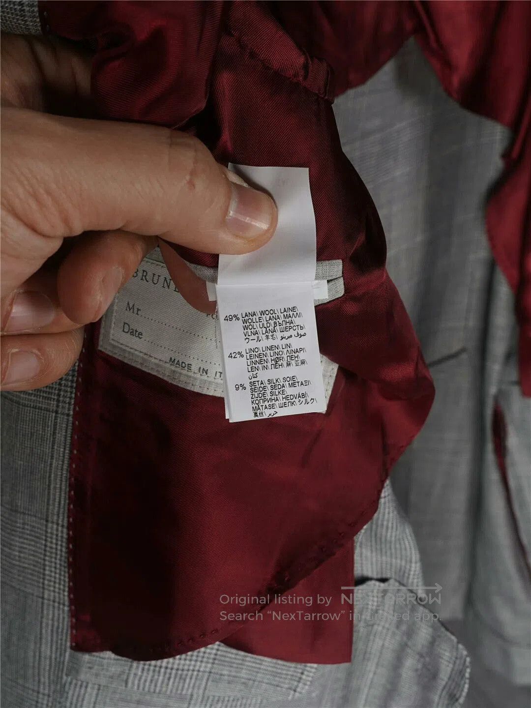 Brunello Cucinelli Brunello Cucinelli Men's Gray Plaid Suit. Size US M / EU 48-50 / 2 - 8 Thumbnail