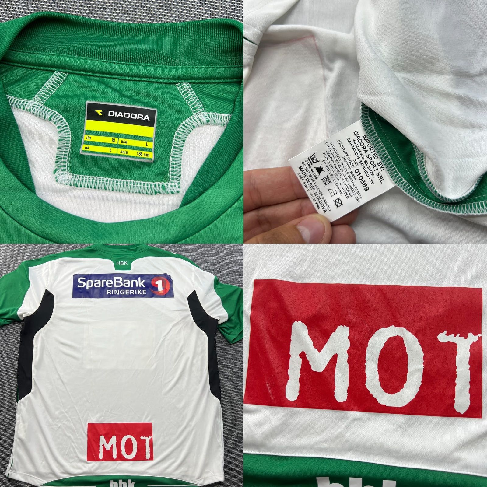 Diadora Diadora Honefoss BK Football Jersey Shirt Mens L Multicolor 100% Polyester Quick Dry Moisture Wicking Sports Football Shirt Size US L / EU 52-54 / 3 - 8 Thumbnail