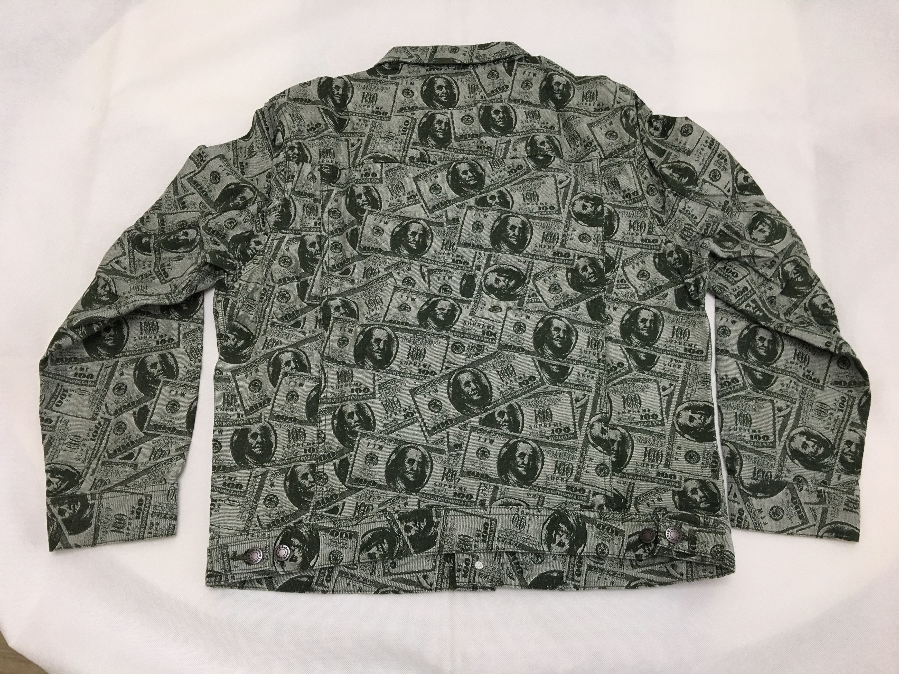 Supreme Supreme 100 Dollar Bill Trucker Jacket Green Large 2017F/W Size US L / EU 52-54 / 3 - 6 Thumbnail