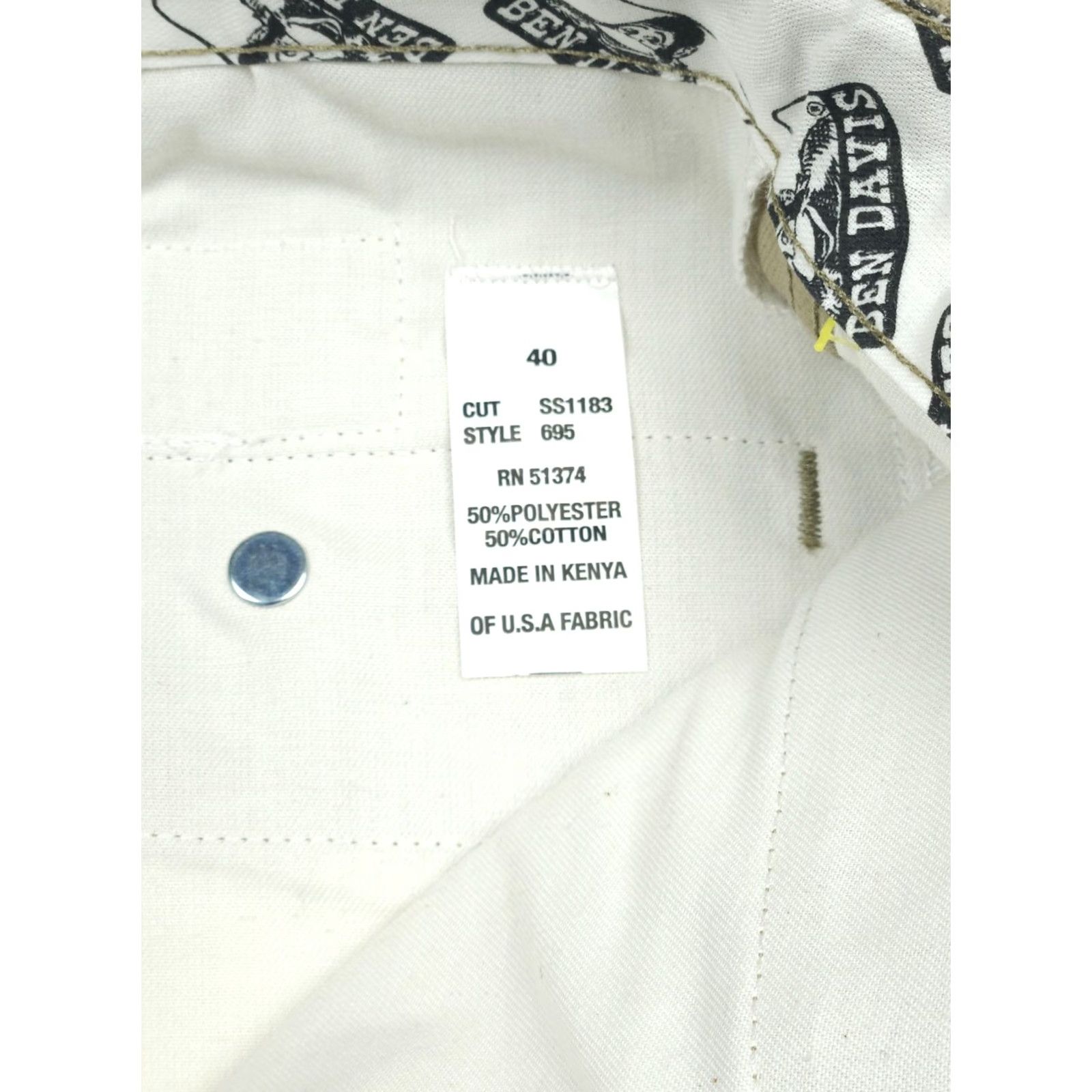 Ben Davis Ben Davis Pants Men 40 37 x 30 Beige Khaki Chino Original Work Straight Leg Casual 90s Grunge Mens Size US 37 - 5 Thumbnail