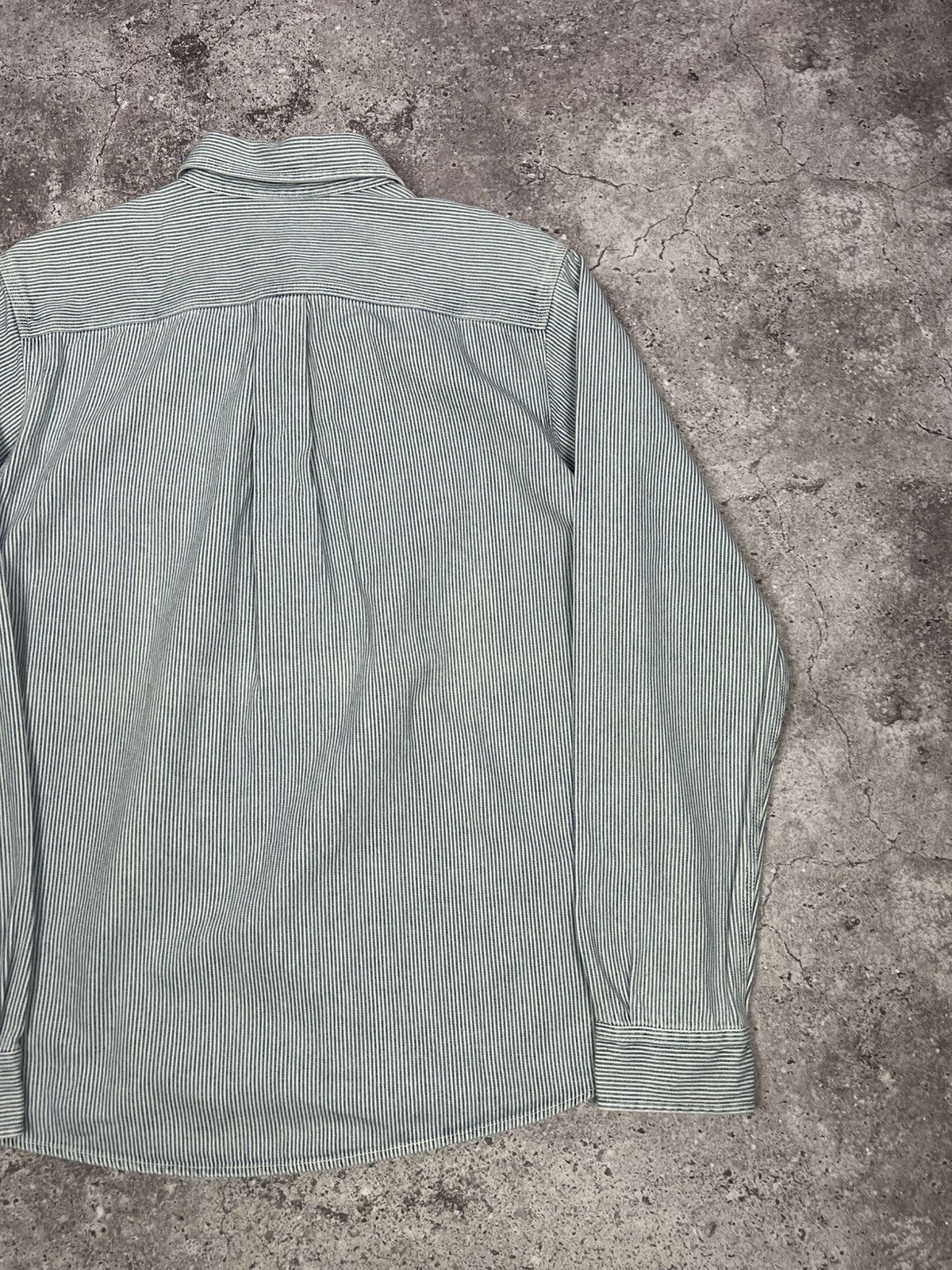 Vintage Carhartt Logo Striped Shirt Button Up Long Sleeve