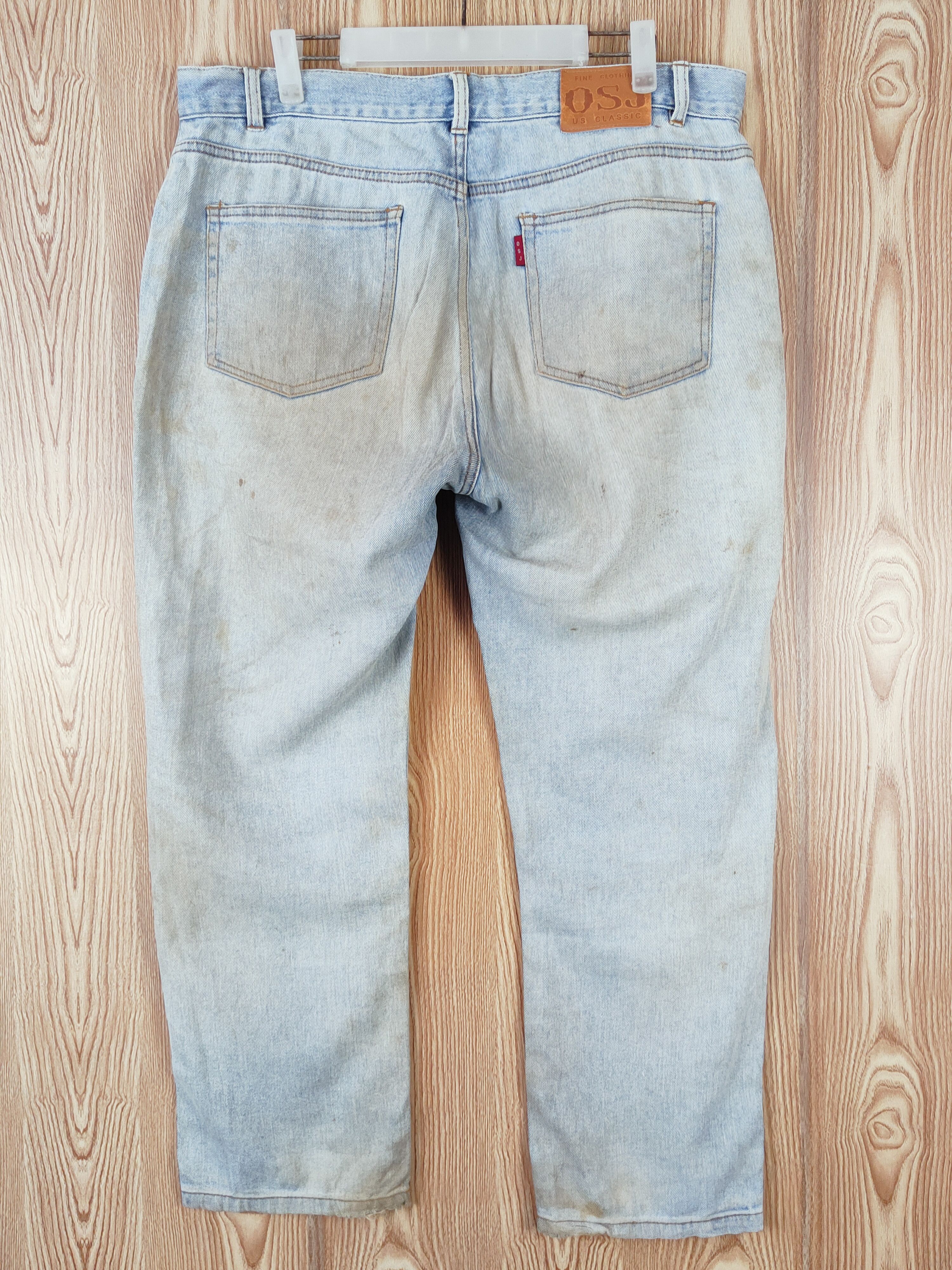 Japanese Brand OSJ Blue Faded Distressed Ripped Jeans #W690 Size US 36 / EU 52 - 7 Thumbnail