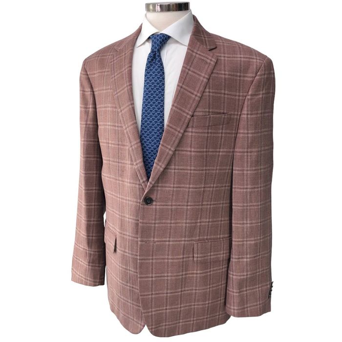 Jos. A. Bank Jos A Bank 1905 Size 46R Sport Coat Linen Brick Windowpane