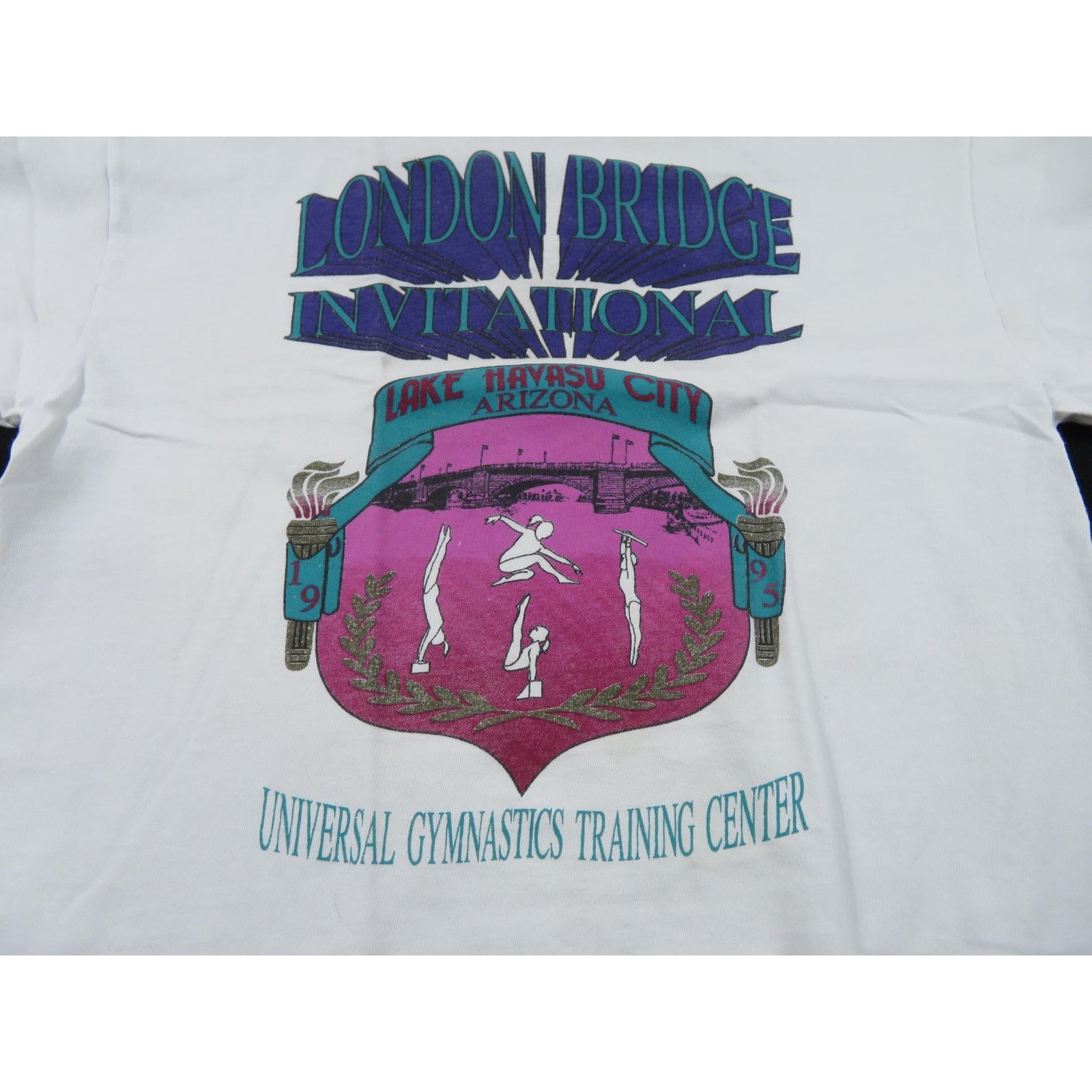 Hanes London Bridge Invitational Gymnastics White T-Shirt Sz S 90s Size US S / EU 44-46 / 1 - 2 Thumbnail