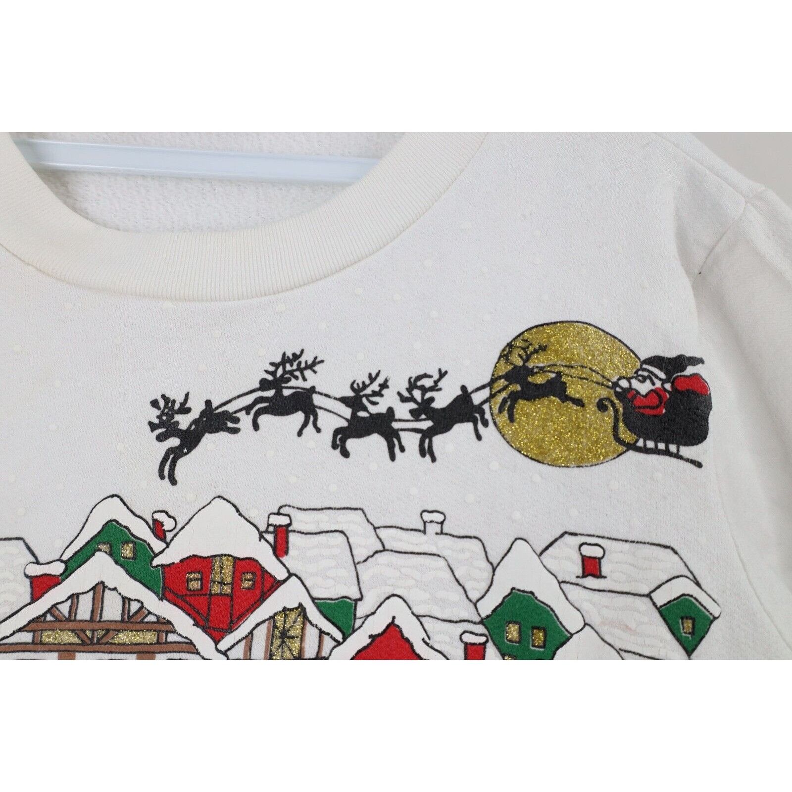 Vintage Vintage 90s Christmas Town All Over Print Sweatshirt Size L / US 10 / IT 46 - 6 Thumbnail
