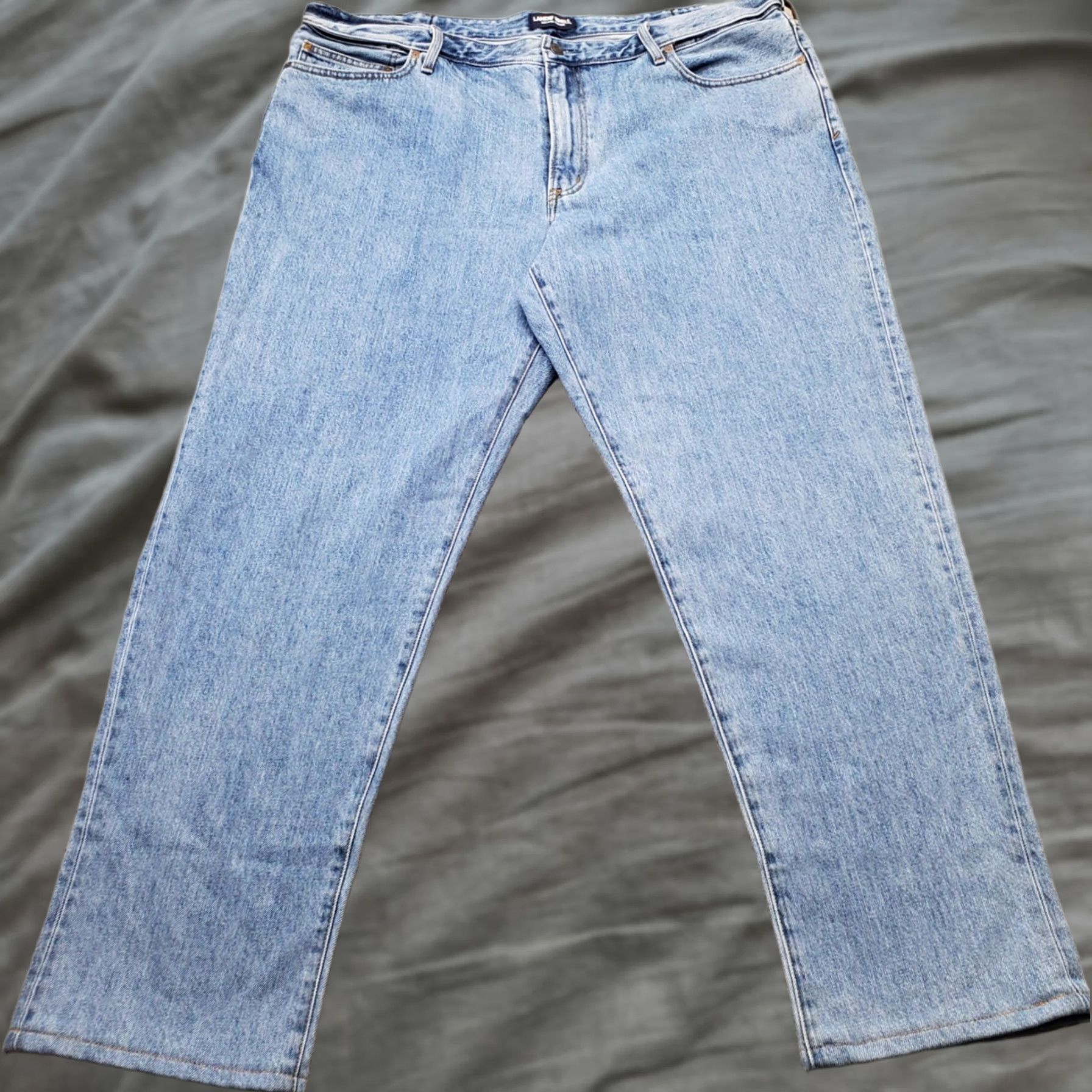 Lands' End Lands' End Jeans Mens 44 Blue Denim Square Rigger High-Rise Waist Tapered Leg Jeans Size US 44 / EU 60 - 1 Thumbnail
