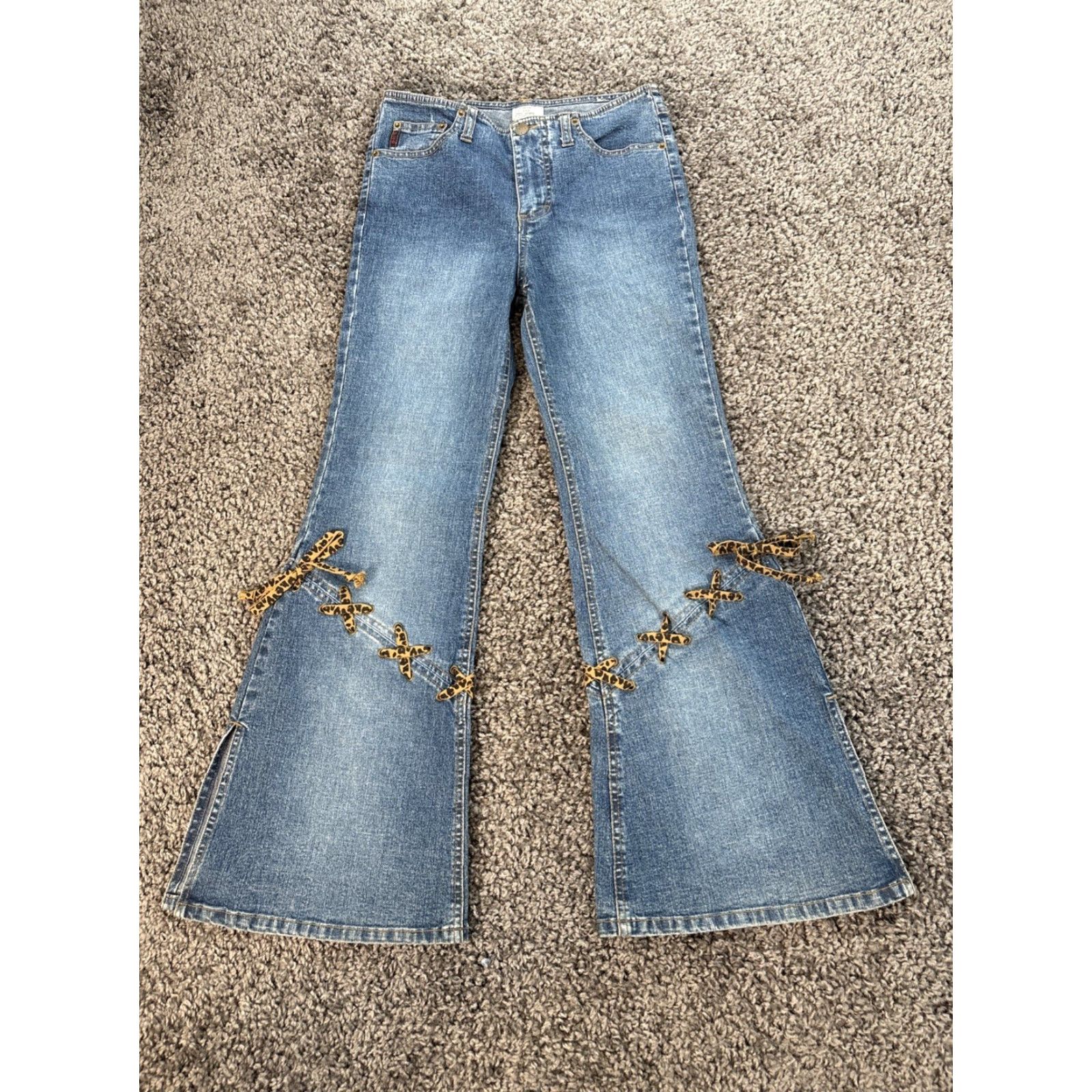 Vintage VINTAGE Mudd Jeans Womens 26x26 Mid Rise Bootcut Cheetah Lace 90s Jeans Womens 26 Blue Size 26" / US 2 / IT 38 - 2 Thumbnail