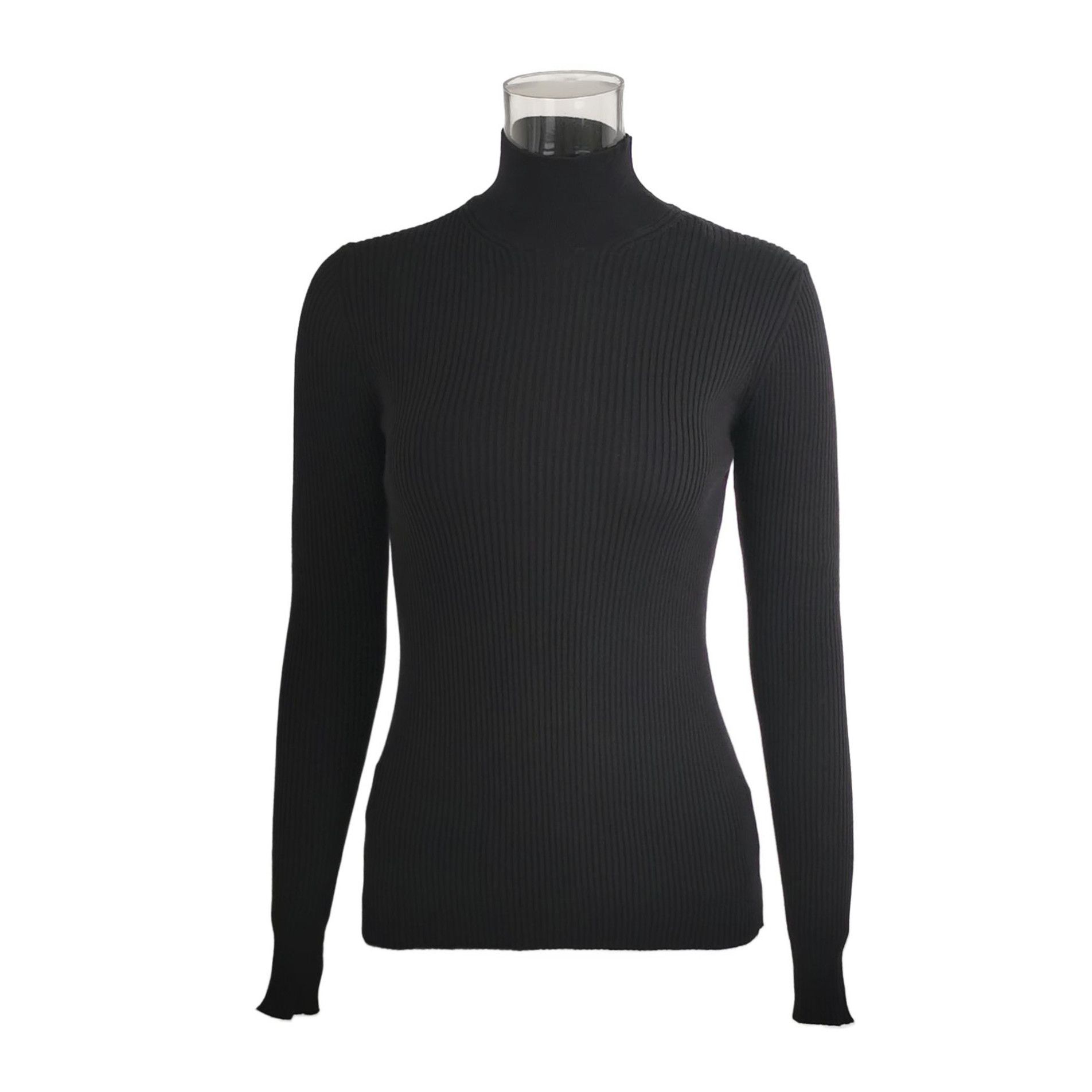Prada Prada Black Cotton Turtleneck Knit Sweater 0089 Size XS / US 0-2 / IT 36-38 - 1 Thumbnail