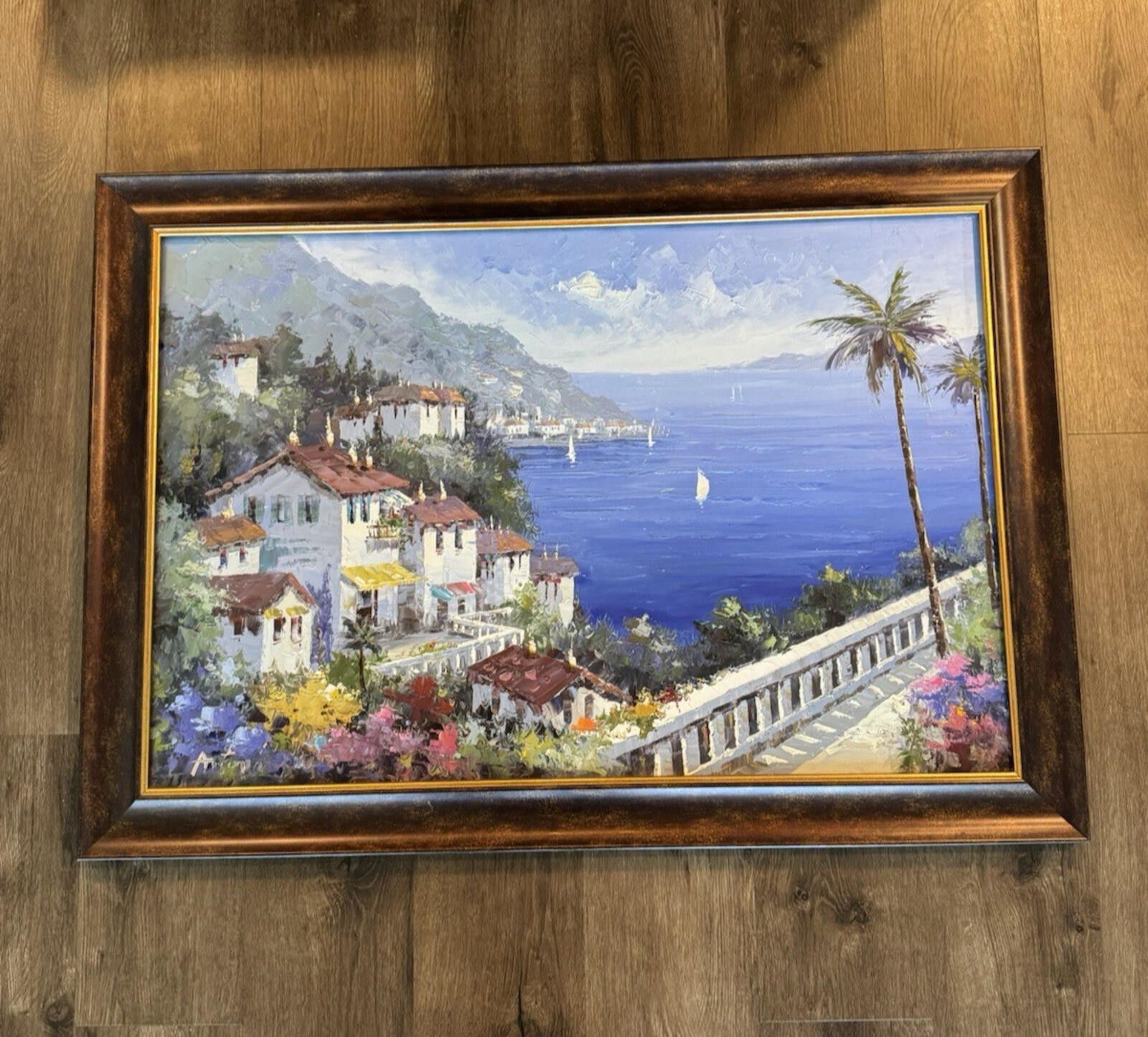 Other Original Signed Oil Painting Mediterranean Coastal Village S Size ONE SIZE - 2 Thumbnail
