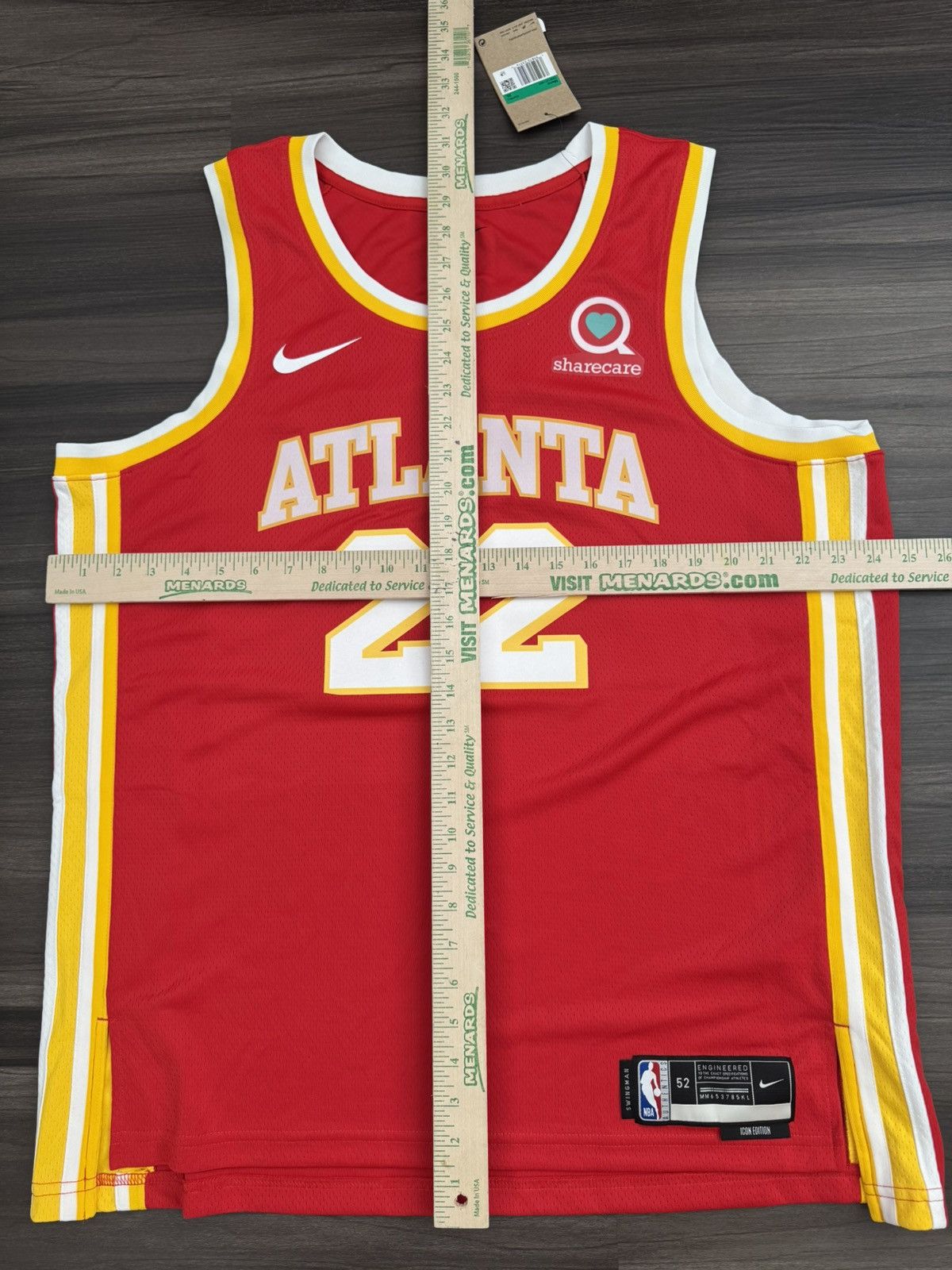 Nike Atlanta Hawks #22 NBA Swingman Icon Edition Dri-Fit Jersey Size US XL / EU 56 / 4 - 7 Thumbnail