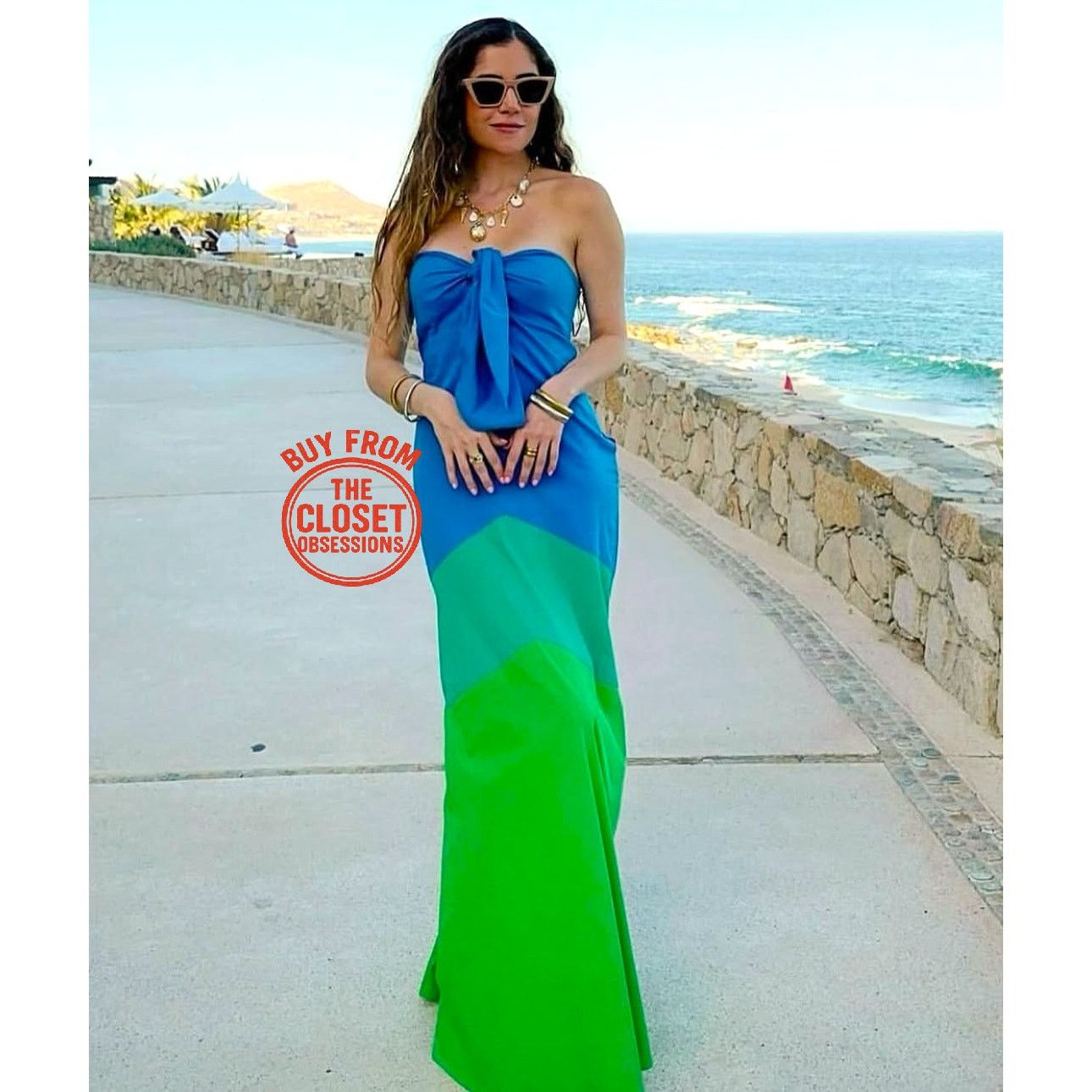 Mango Mango x Simon Miller Colorblock Strapless Maxi Dress NWT Size S / US 4 / IT 40 - 21 Thumbnail