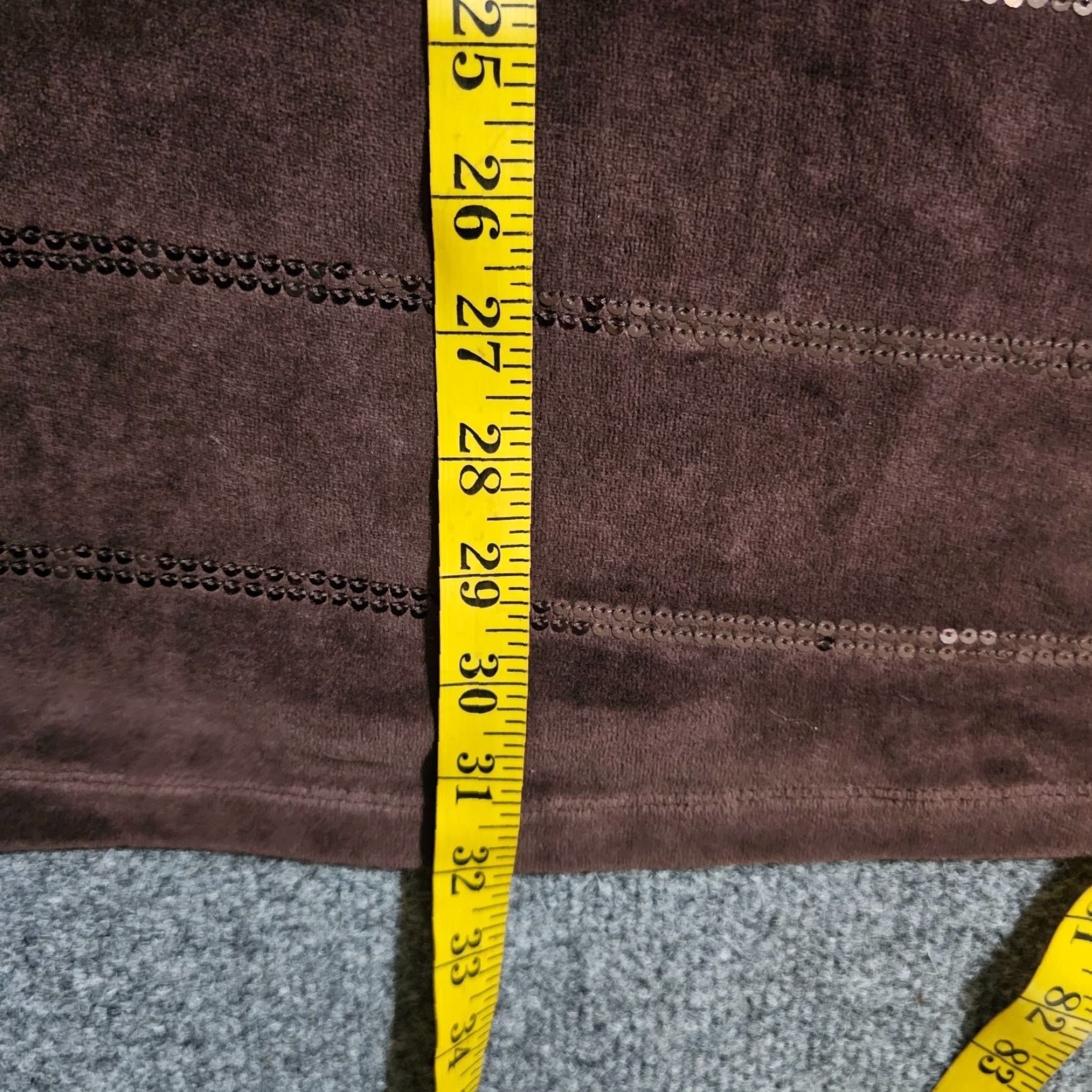 Quacker Factory Quacker Factory Sweater Womens 2X Brown Sequin Stripe Velour Casual Basic Pullover Shirt Size XXL / US 16-18 / IT 52-54 - 5 Thumbnail