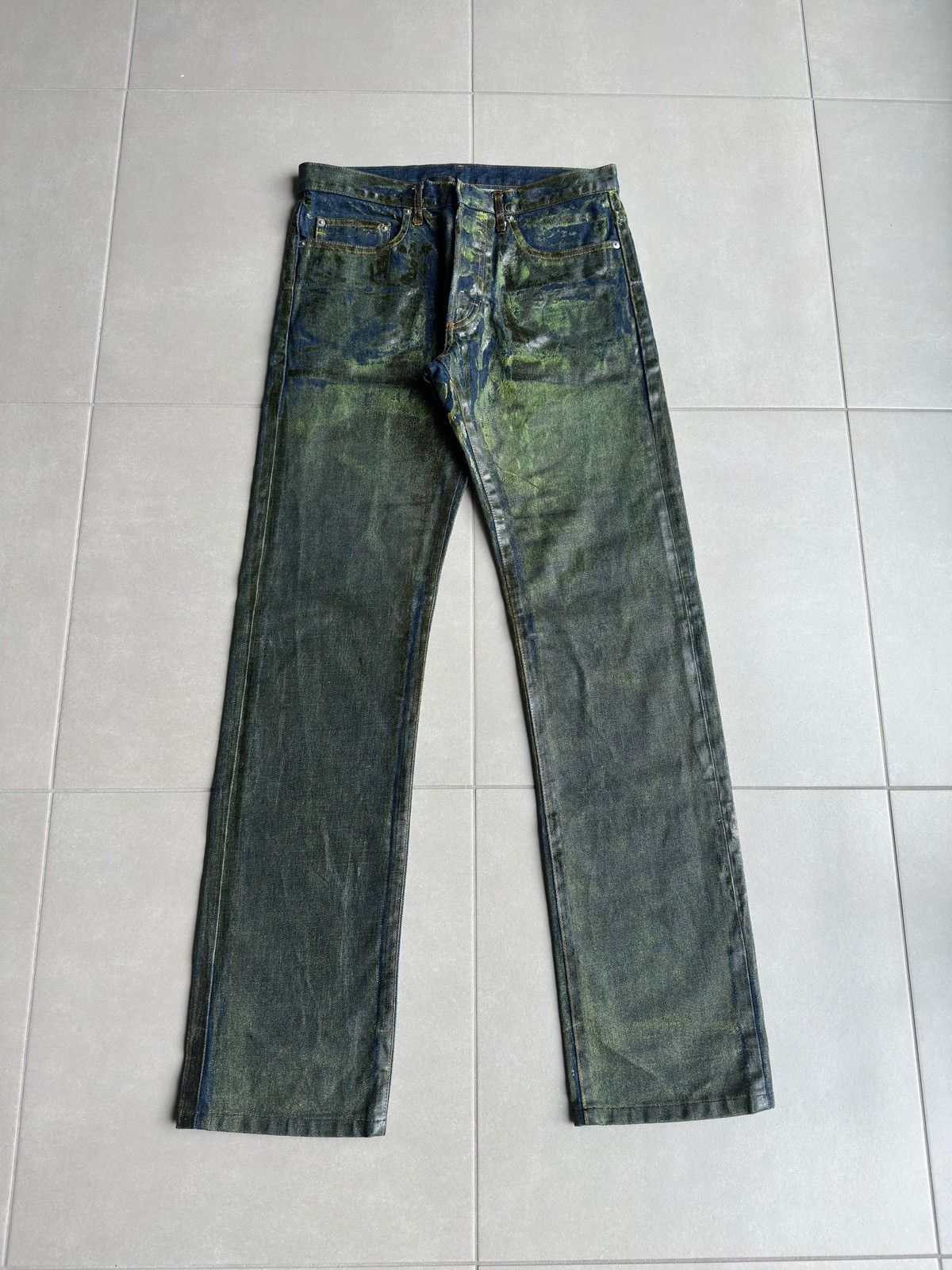 パンツ Dior Homme AW03 Luster green waxed Denim Dior Homme AW03 “Luster” green waxed denim