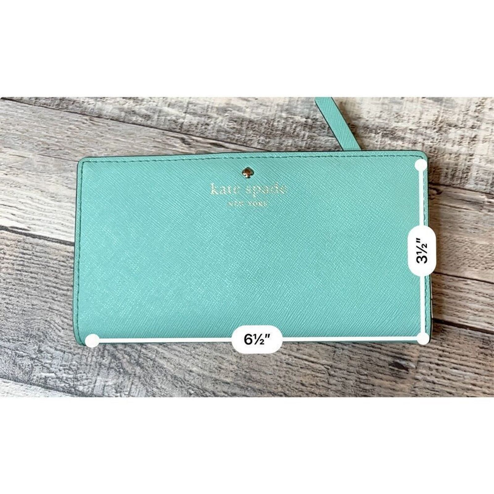 Kate Spade Kate Spade Mikas Pond Staci Folding Leather Wallet Green Size ONE SIZE - 4 Thumbnail