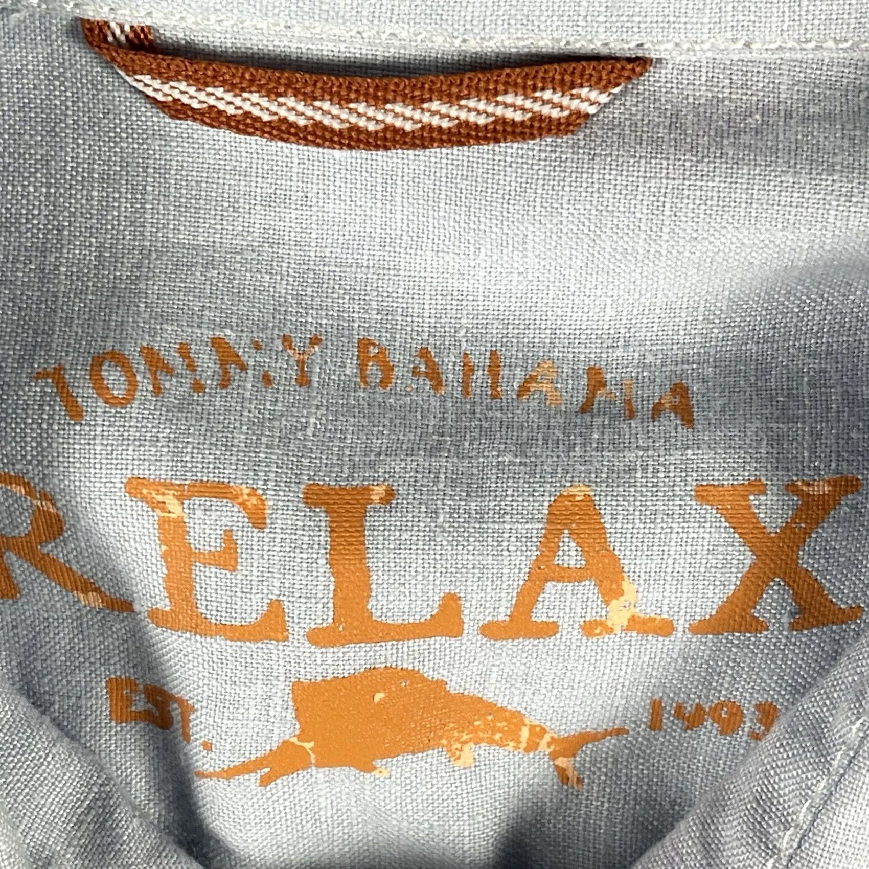 Tommy Bahama VINTAGE Tommy Bahama Relax Shirt Men XL Blue Orange Stripes Camp Button-Up Linen Beach Hawaiian Size US XL / EU 56 / 4 - 4 Thumbnail