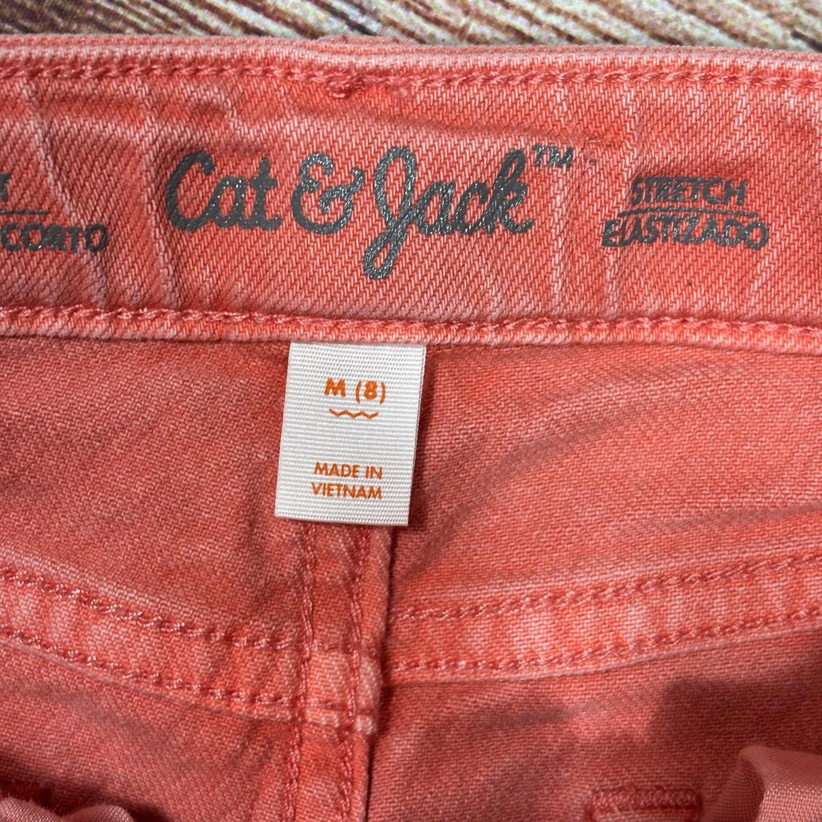 Other Cat & Jack Girls' Coral Frayed Hem Denim Shorts Size 8 Size 24" / US 00 / IT 34 - 5 Thumbnail