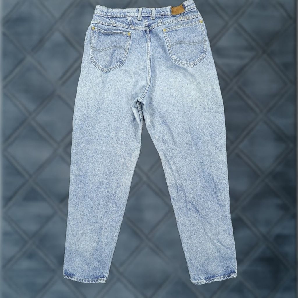 Lee VINTAGE Lee Jeans Womens 16 Light Wash High Rise Tapered Mom Denim 90s Stonewash Size 38" / US 16 / IT 52 - 1 Thumbnail