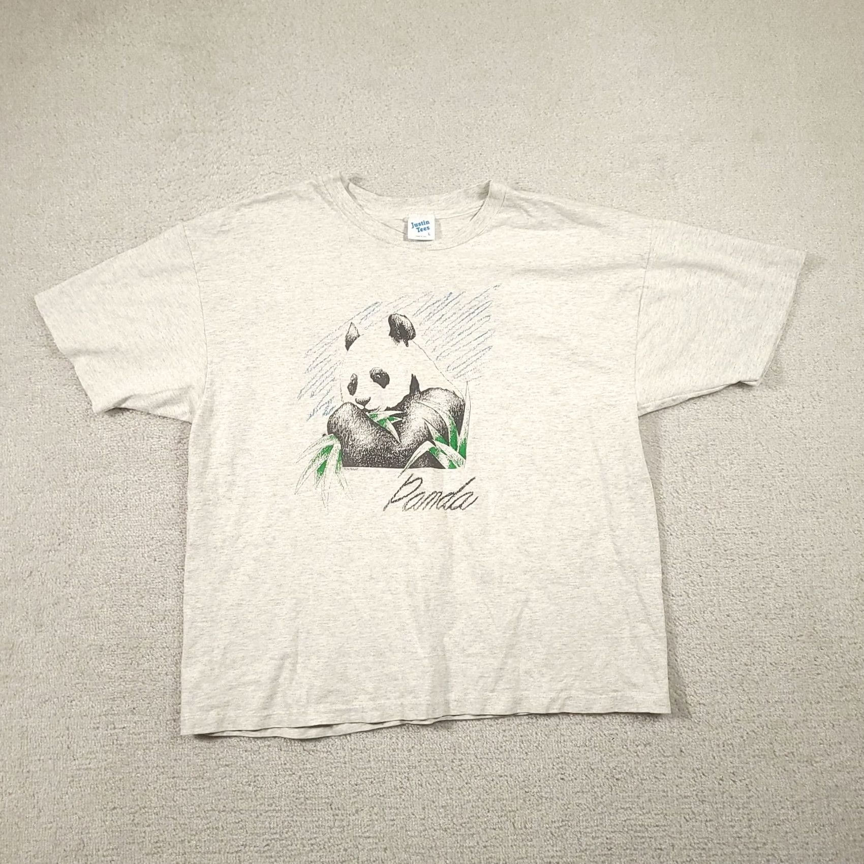 Vintage VINTAGE 90s Panda Animal Nature Art Short Sleeve Gray T Shirt Large Mens Size US L / EU 52-54 / 3 - 2 Thumbnail