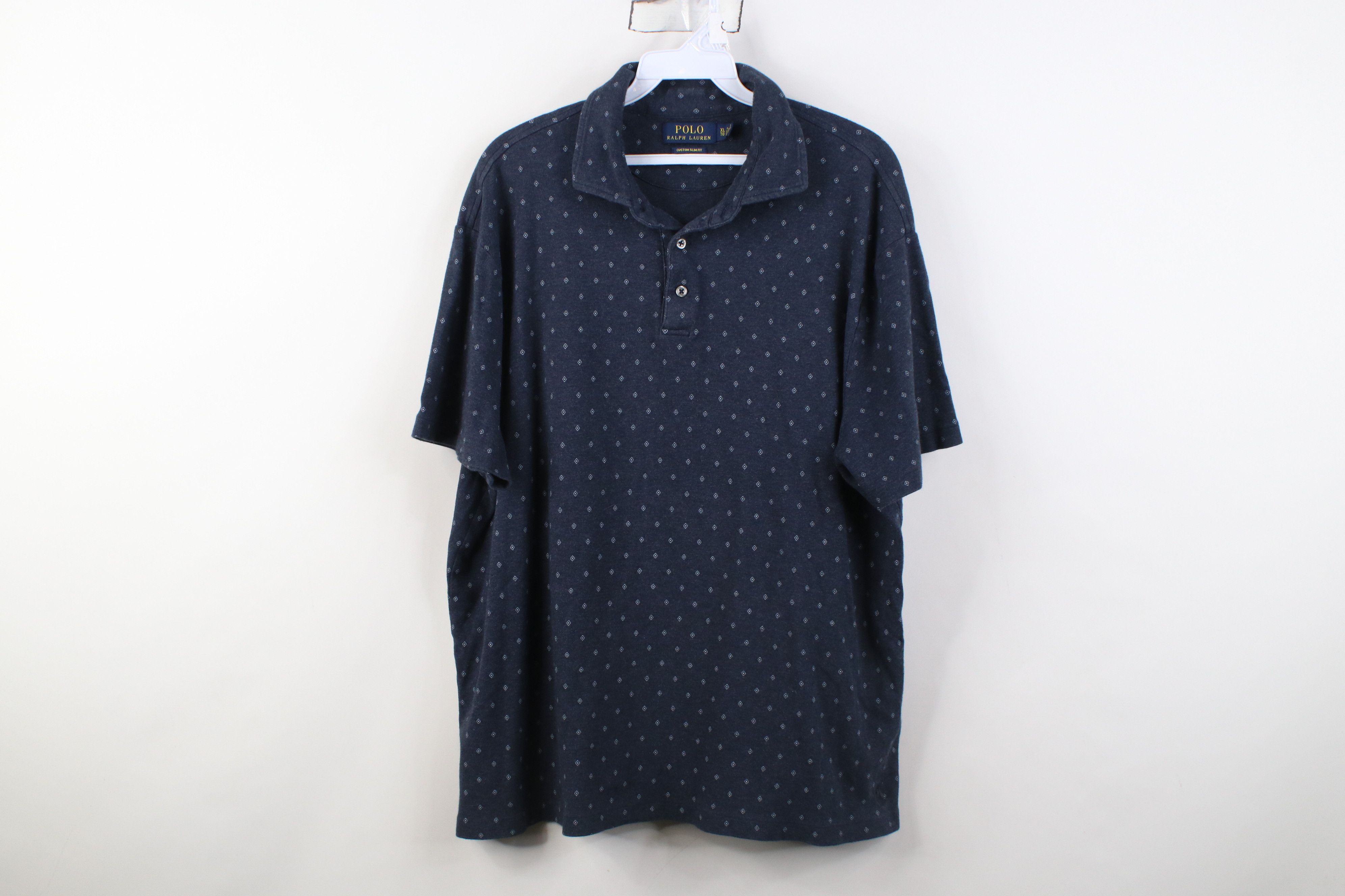 Polo Ralph Lauren Vintage Y2K Ralph Lauren Diamond Knit Golf Polo Shirt Blue Size US XL / EU 56 / 4 - 1 Thumbnail