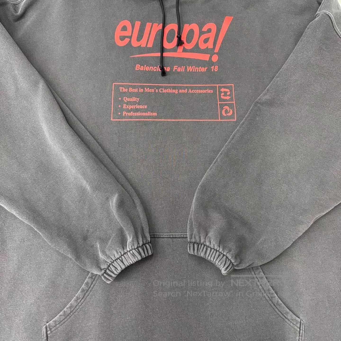 Balenciaga Gray Europa! Print Oversized Hoodie. Size US S / EU 44-46 / 1 - 3 Thumbnail