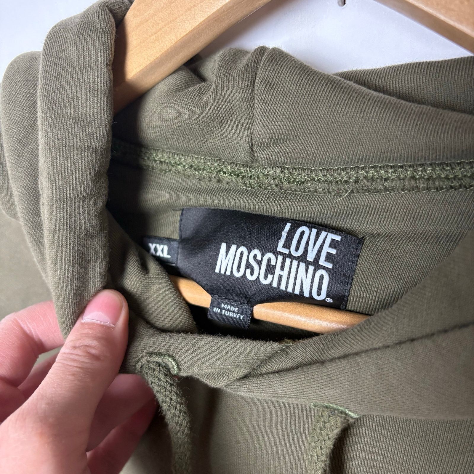 Love Moschino Love Moschino Olive Green Logo Hoodie Men’s 2XL Sweatshirt Size US XXL / EU 58 / 5 - 5 Thumbnail