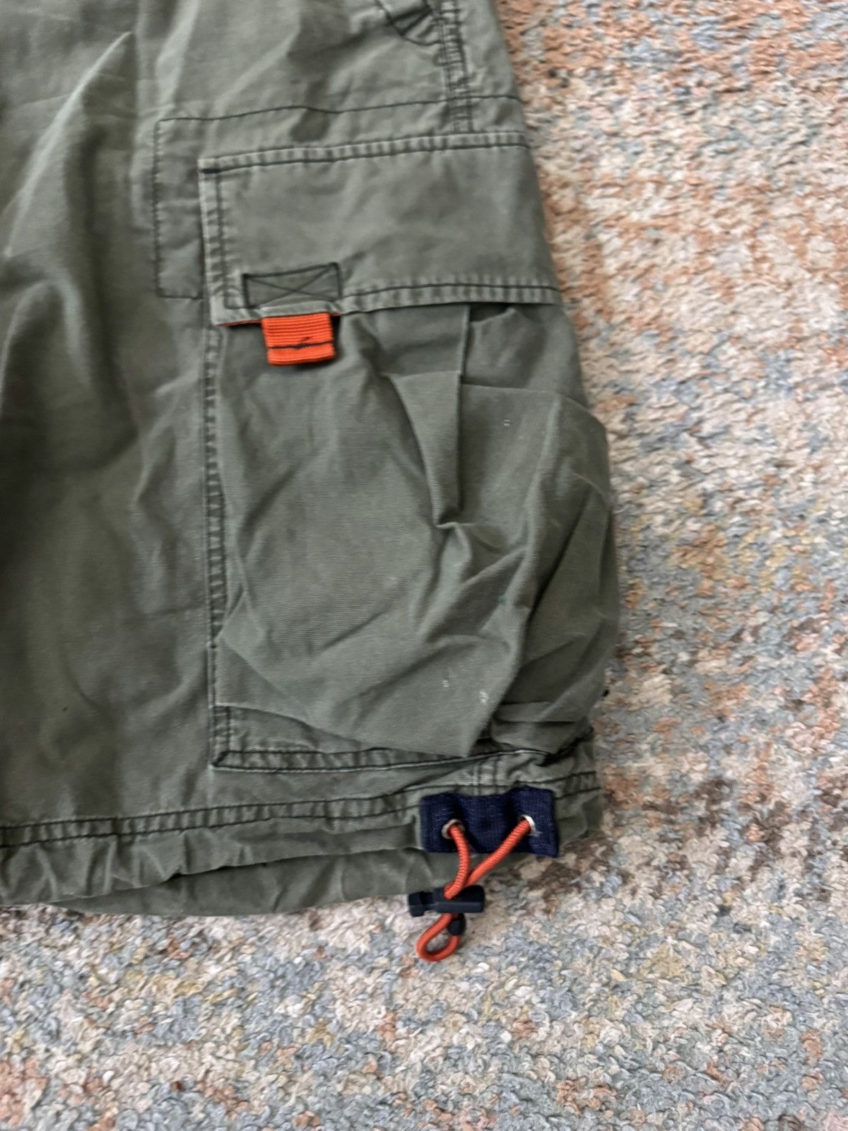 American Eagle Outfitters VTG Y2K Abercrombie Cargo Green Paratrooper Shorts 32 Orange Size US 32 / EU 48 - 3 Thumbnail