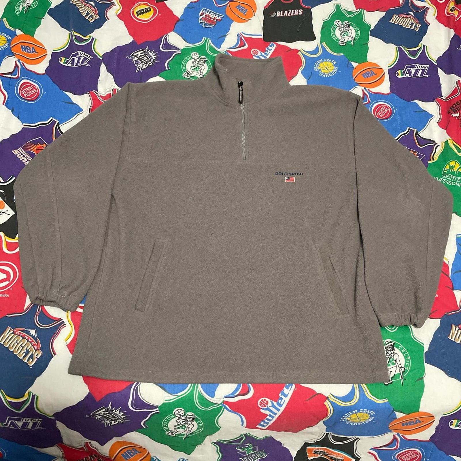 Polo Ralph Lauren × Vintage Vintage Polo Sport Quarter Zip Mens Pullover Fleece Spellout Size US XL / EU 56 / 4 - 1 Thumbnail